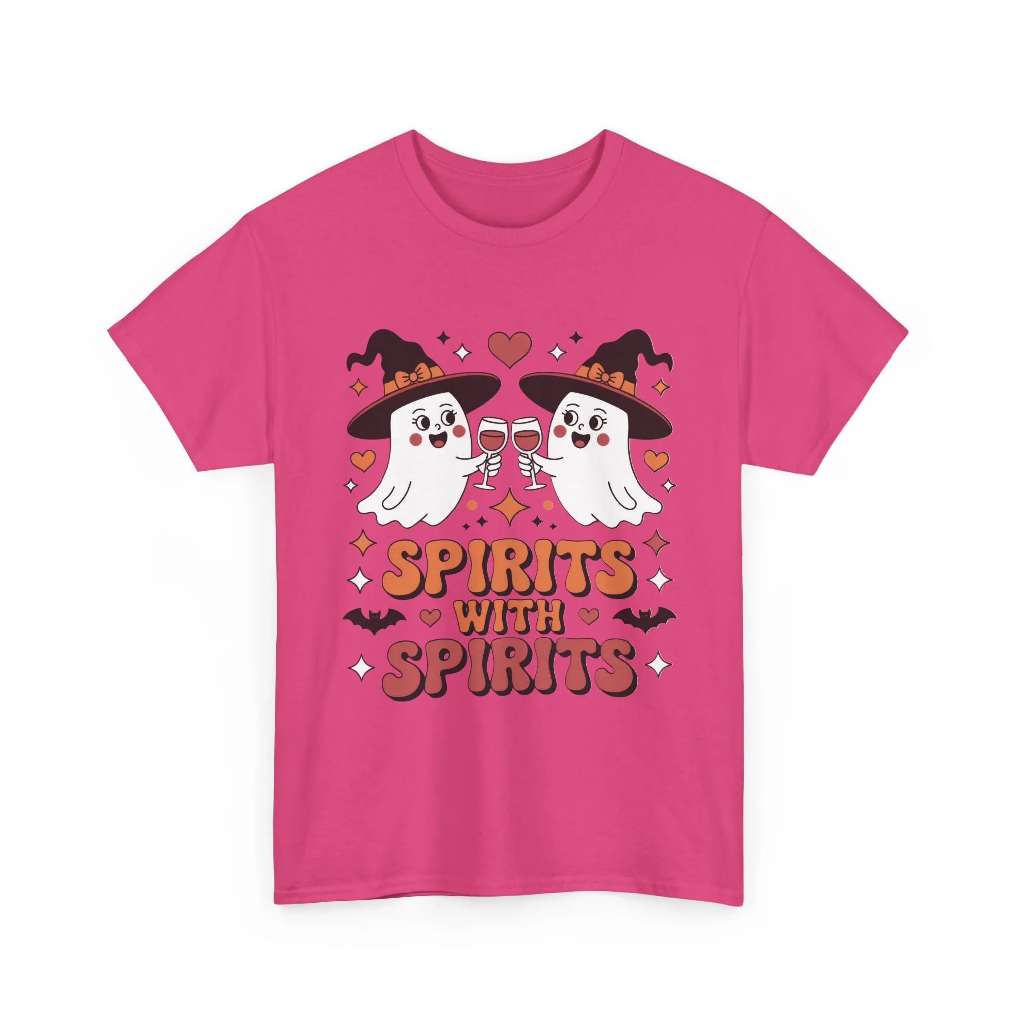 Spirits With Spirits Women's Halloween T-Shirt, Funny Ghost Drinking Wine Tee, Witches Party Shirt, Spooky Season Gift for Her - Image 22