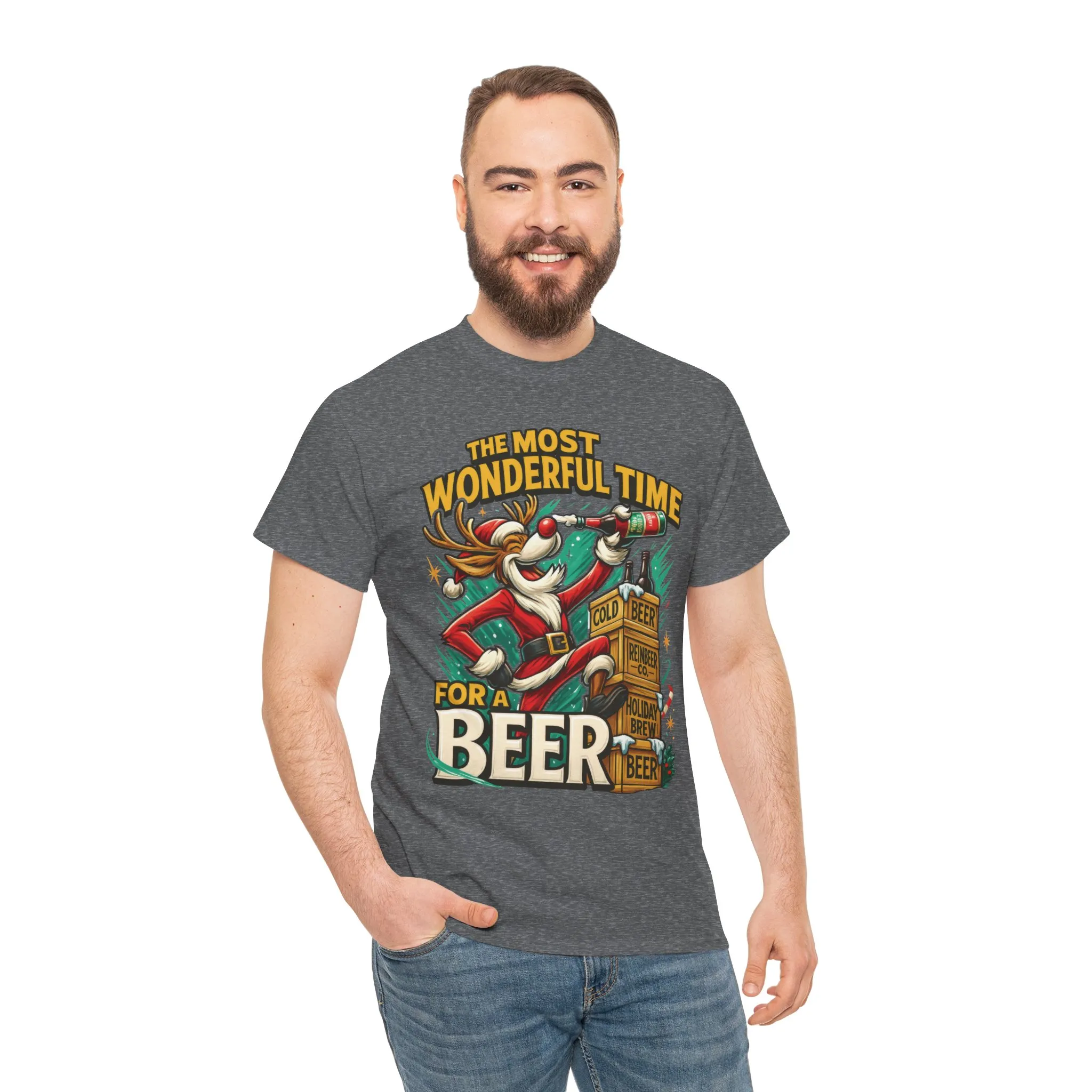 Funny Christmas Beer T-Shirt for Men, The Most Wonderful Time for a Beer - Image 14
