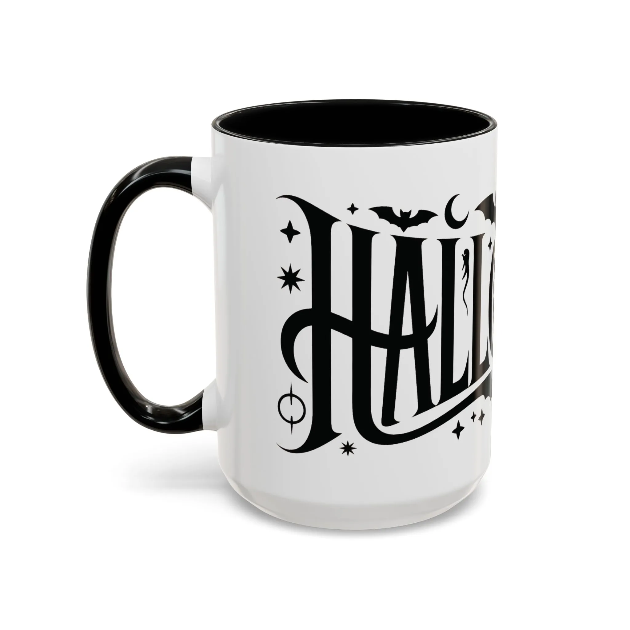 Gothic Halloween Mug, Vintage Typography Coffee Cup, Retro Spooky Aesthetic Gift, Minimal Witchy Academia Drinkware, Coffee Mug (11, 15oz) - Image 3