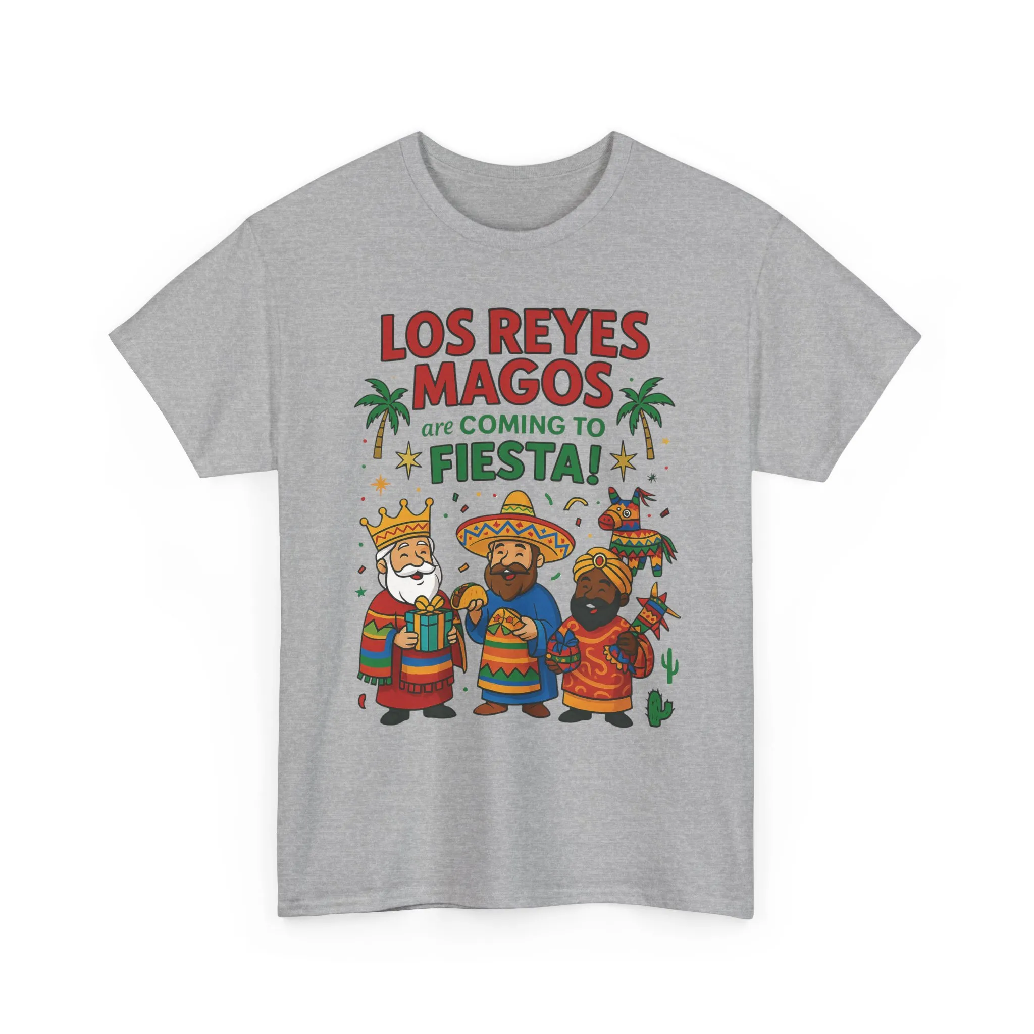 Los Reyes Magos Are Coming to Fiesta!, Funny Three Kings Day Shirt, Día de los Reyes Magos T-Shirt for Christmas Fiesta Lovers - Image 2