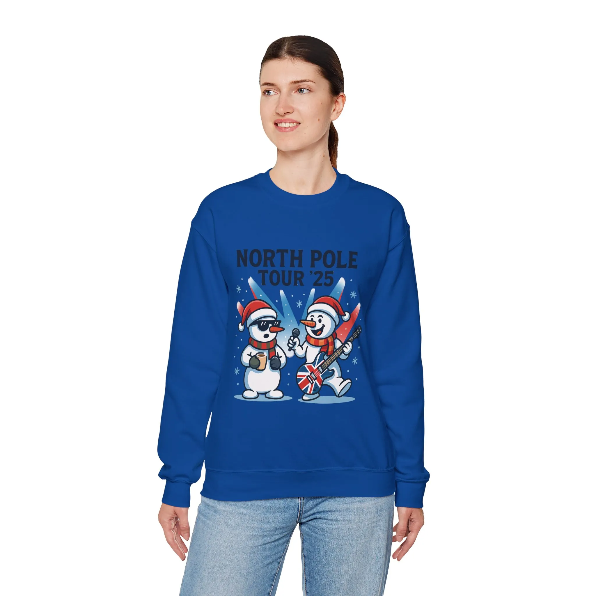 North Pole Tour 25 Women's Christmas Sweatshirt, Funny Rock Holiday Jumper - Image 18