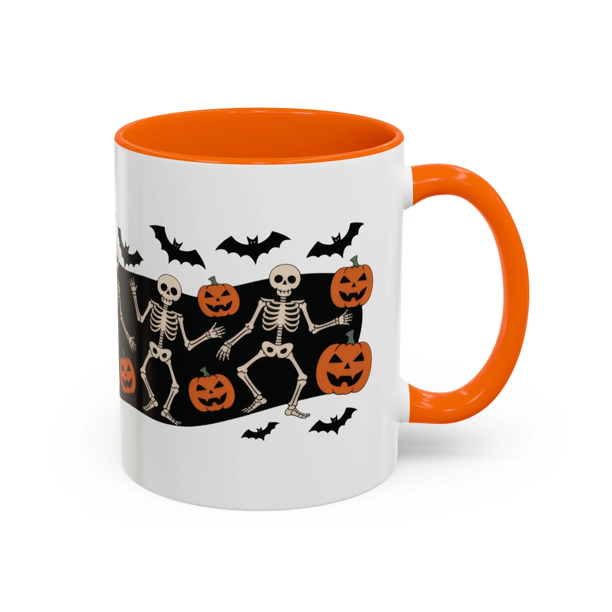 Dancing Skeletons Halloween Mug, Funny Spooky Pumpkin Coffee Cup, Cute Skeleton Dance Mug, Festive Fall Gift, Accent Coffee Mug (11, 15oz) - Image 3