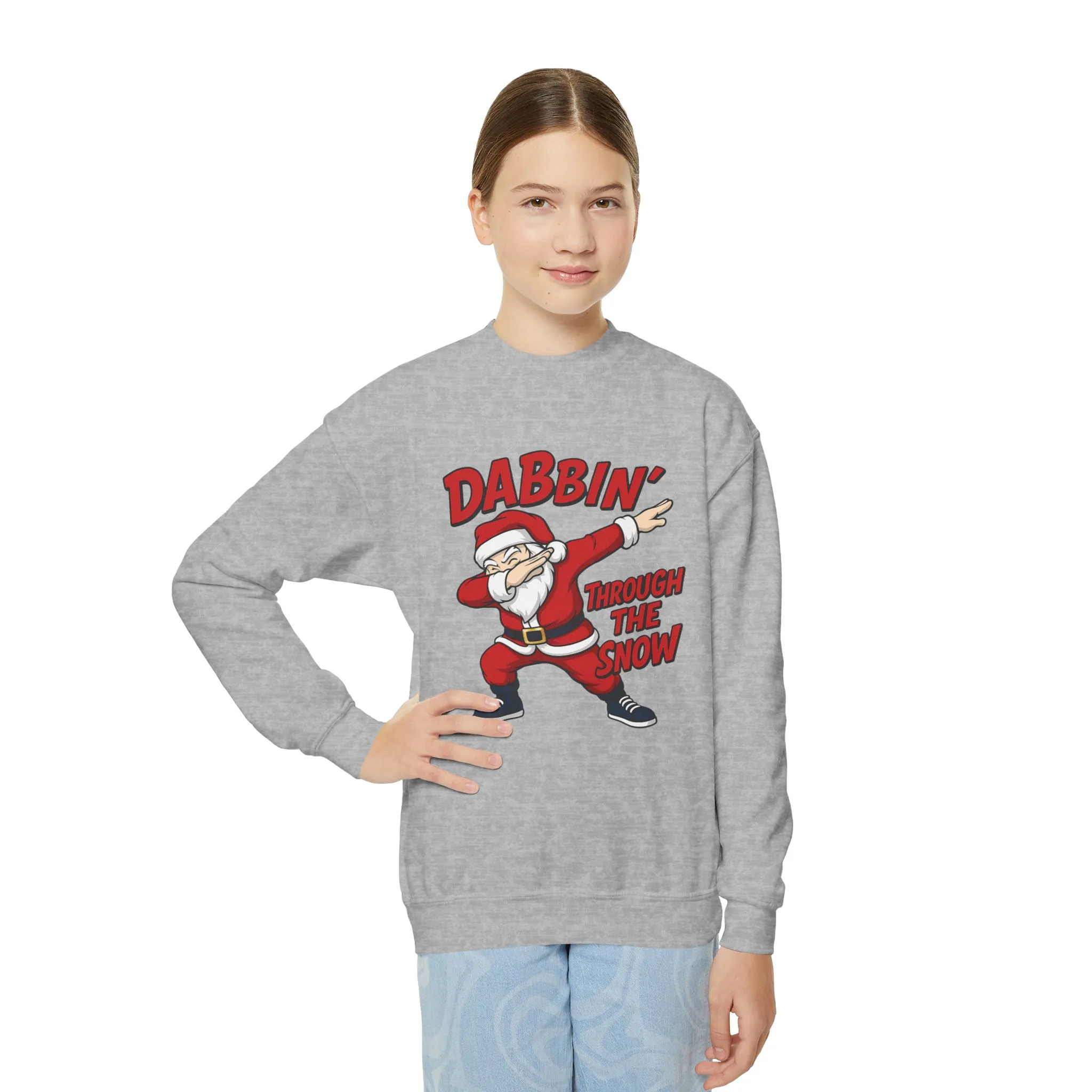 Dabbin Santa Youth Christmas Sweatshirt, Funny Holiday Jumper for Boys - Image 9