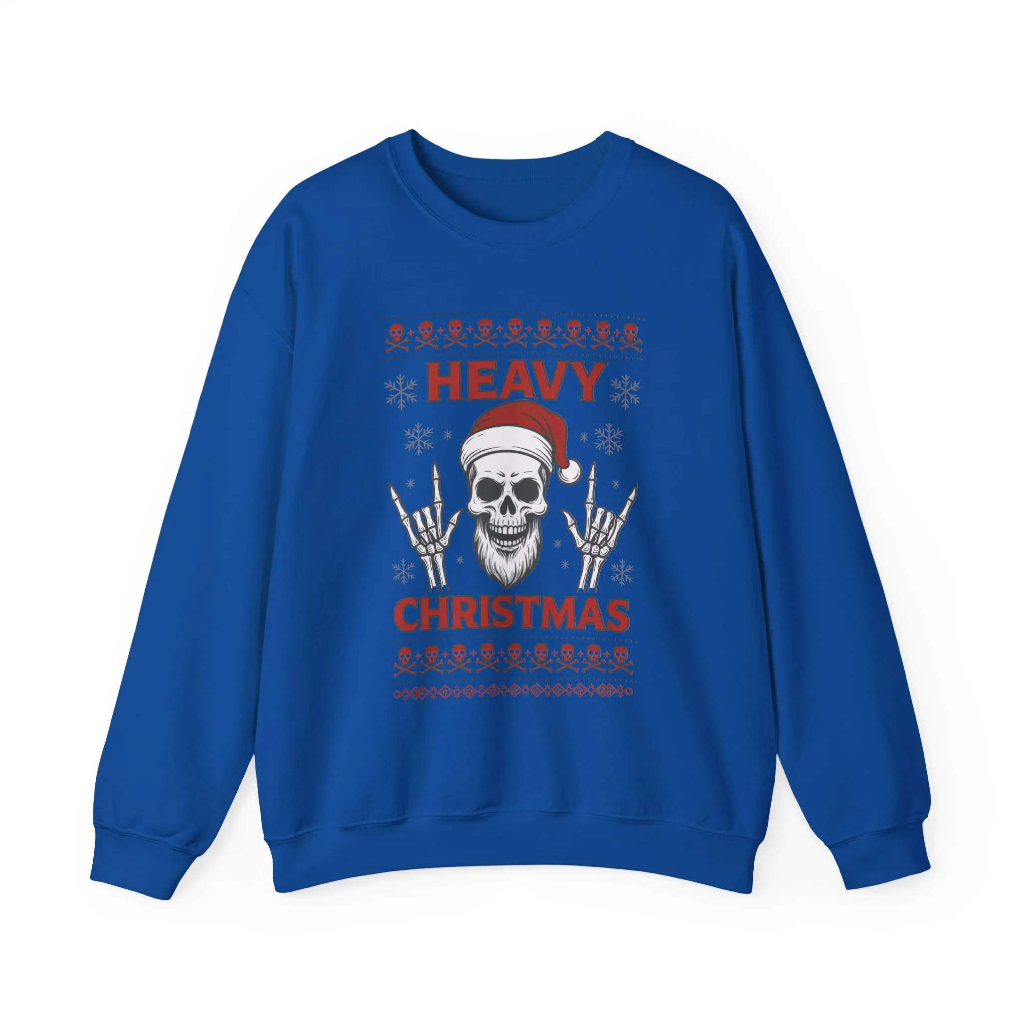 Heavy Christmas Men's Sweatshirt, Metal Santa Skull Holiday Pullover for Men - Image 13