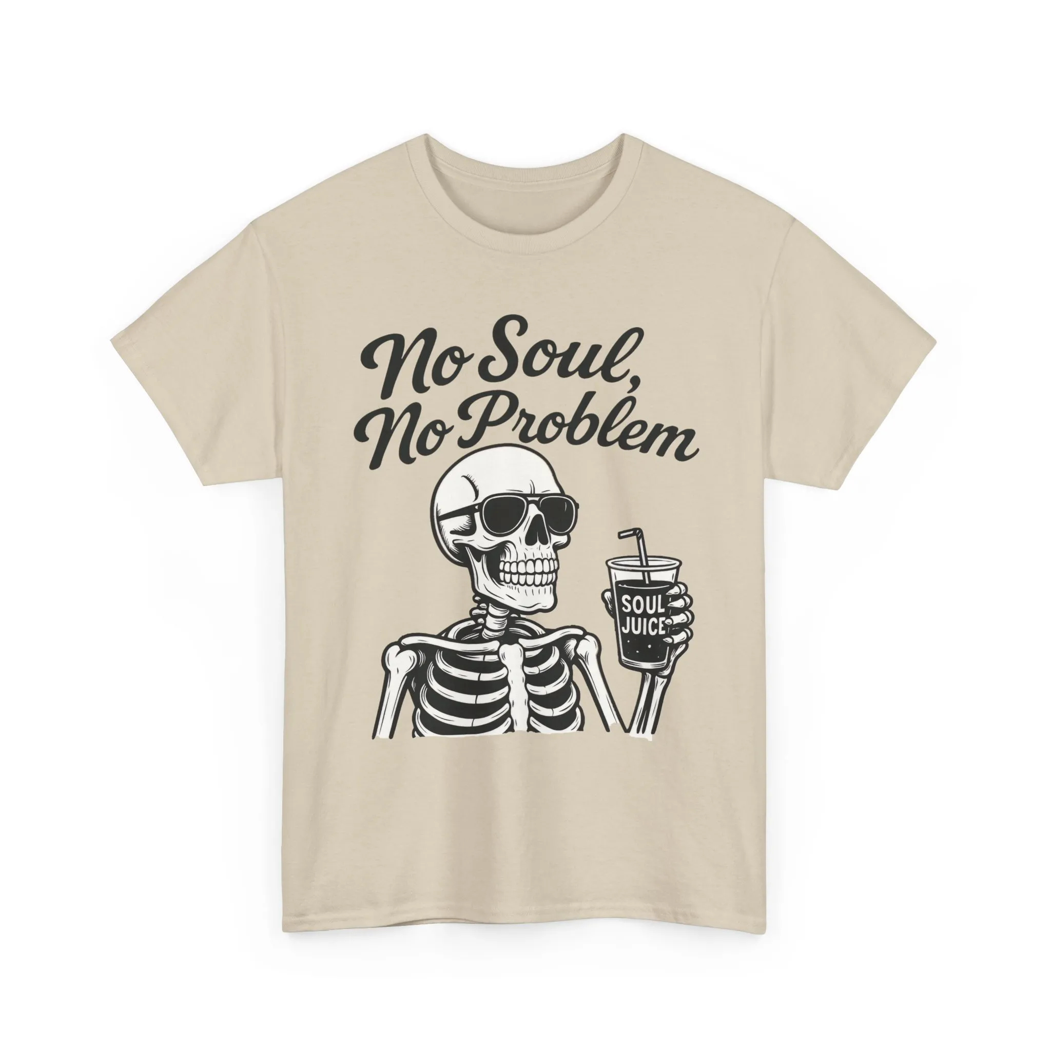 No Soul No Problem Skeleton T-Shirt for Men, Funny Gothic Skull Tee, Cool Spooky Halloween Shirt, Dark Humor Skeleton Graphic Top - Image 9