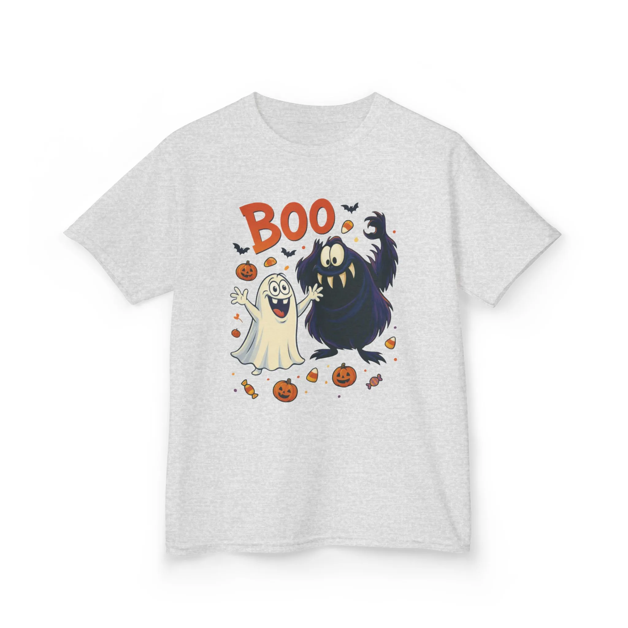 Kids Halloween T-Shirt BOO! Cute Ghost Monster Shirt, Funny Spooky Graphic Tee for Boys Girls, Halloween Costume Gift - Image 4