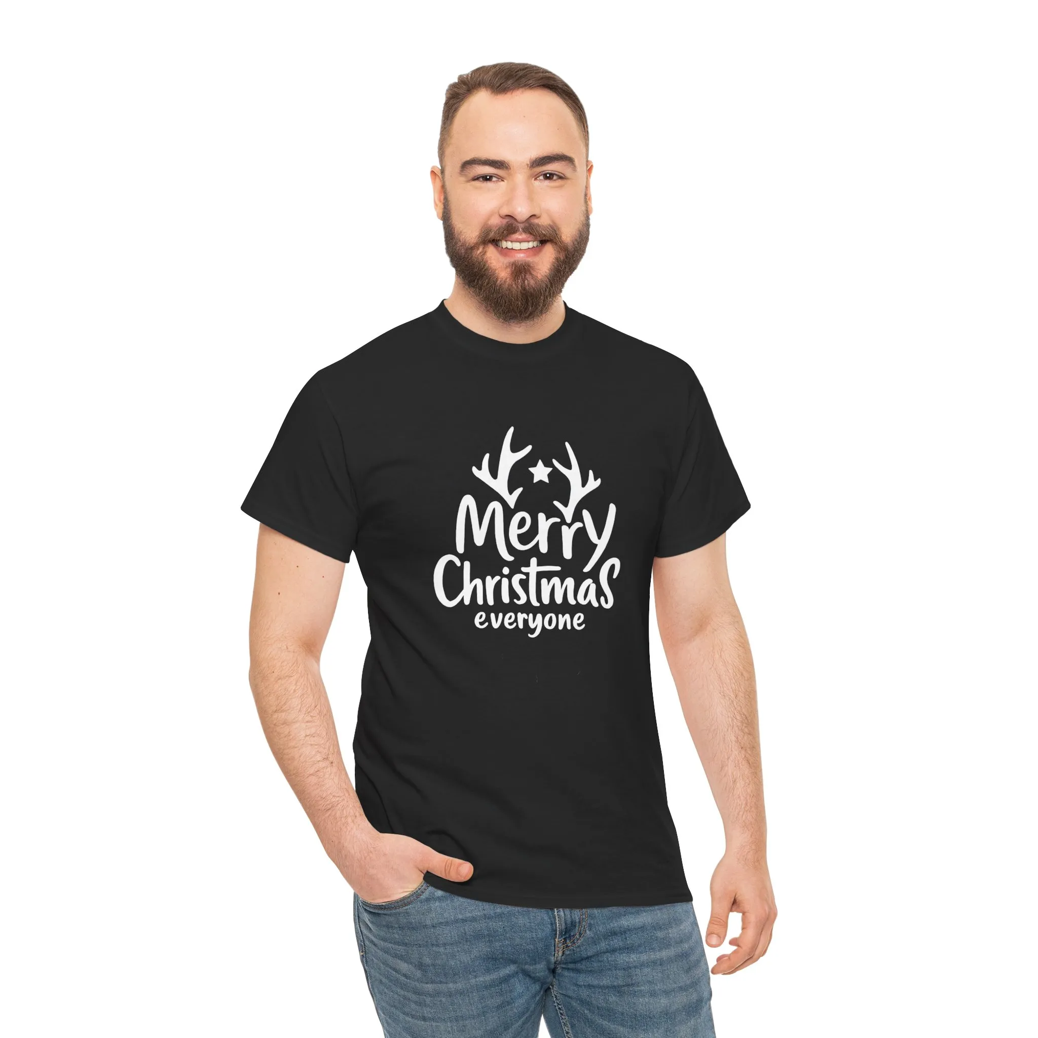 Merry Christmas Everyone Men's T-Shirt, Classic Holiday Tee, Simple Christmas Gift - Image 5