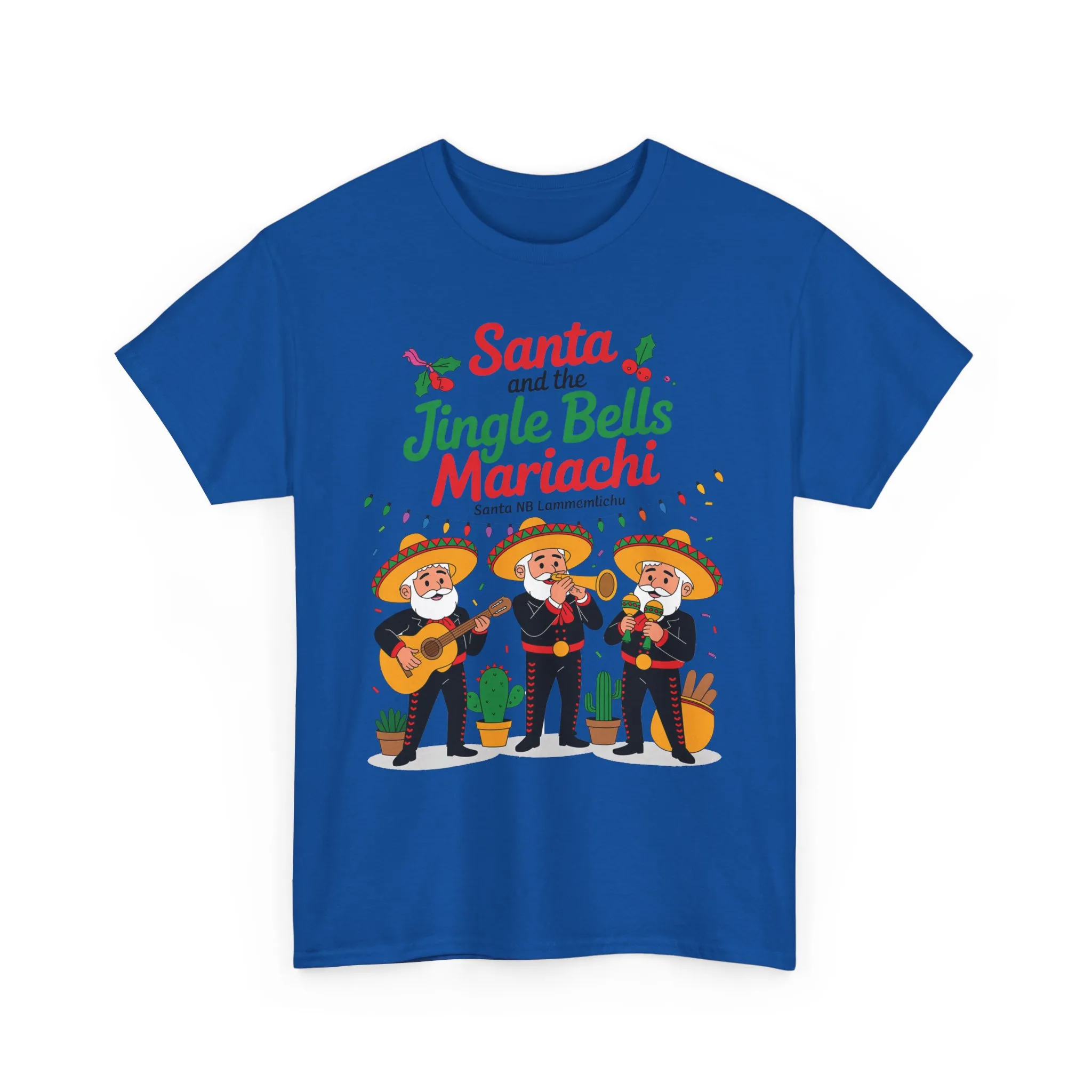 Santa and the Jingle Bells Mariachi, Funny Mexican Christmas T-Shirt, Latin Fiesta Holiday Tee, Navidad Humor Shirt - Image 22