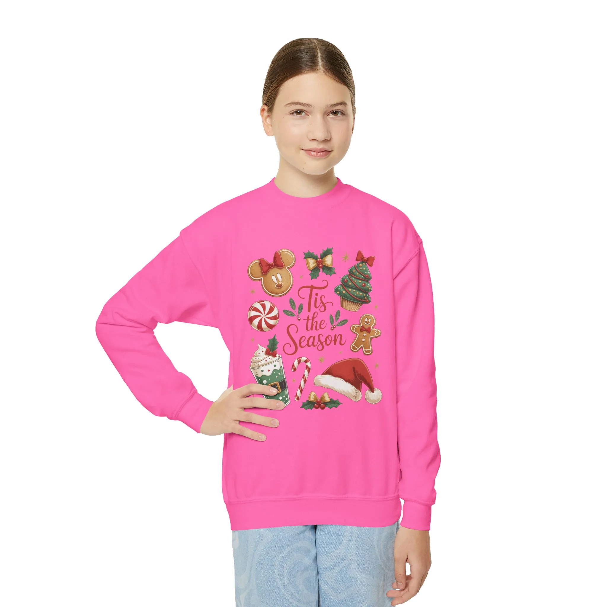 Tis the Season Christmas Sweatshirt for Girls, Cozy Holiday Cookie Jumper, Youth Crewneck Sweatshirt - Image 14