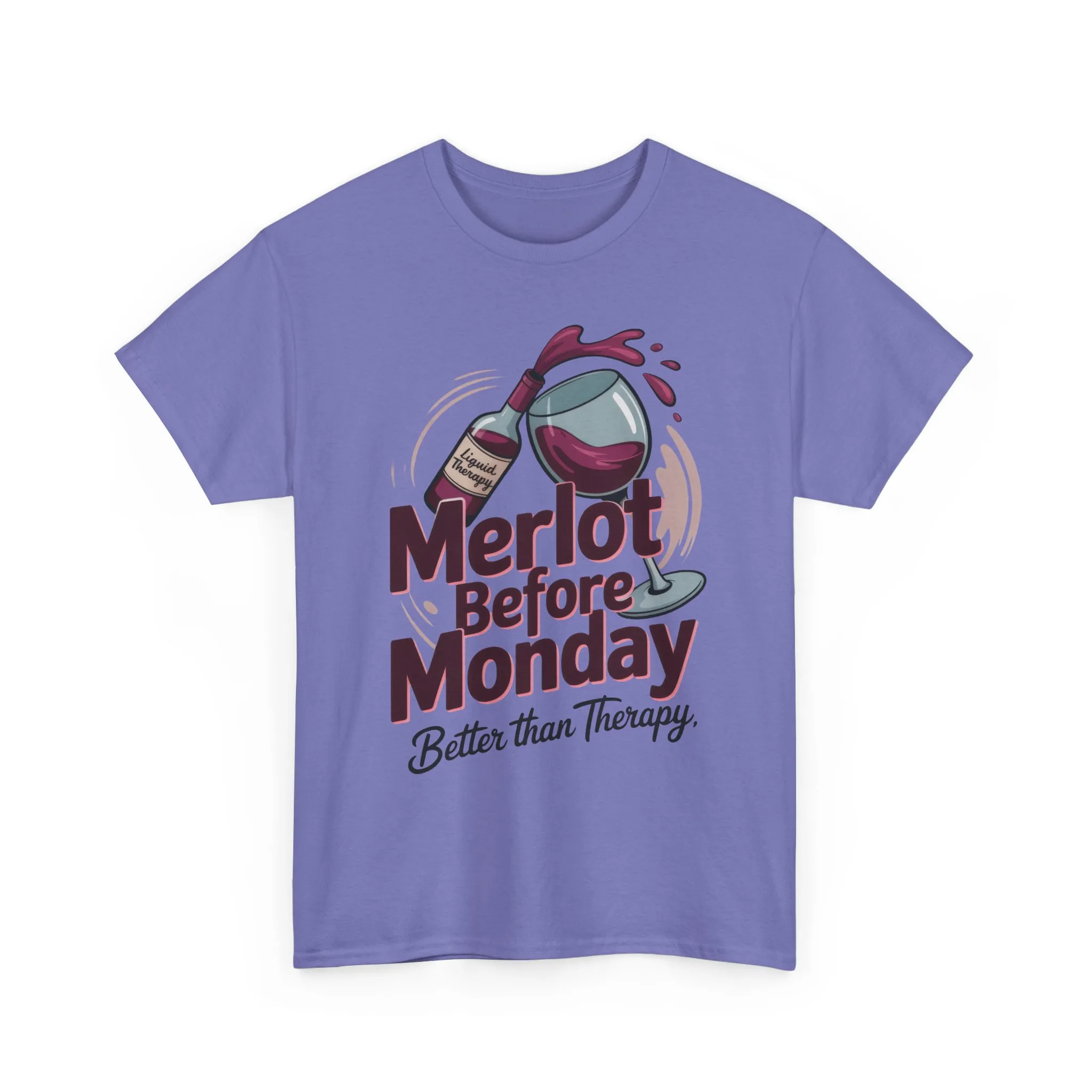 Merlot Before Monday Shirt Women, Funny Wine Tee, Better Than Therapy Tee, Wine Lover Gift - Image 34