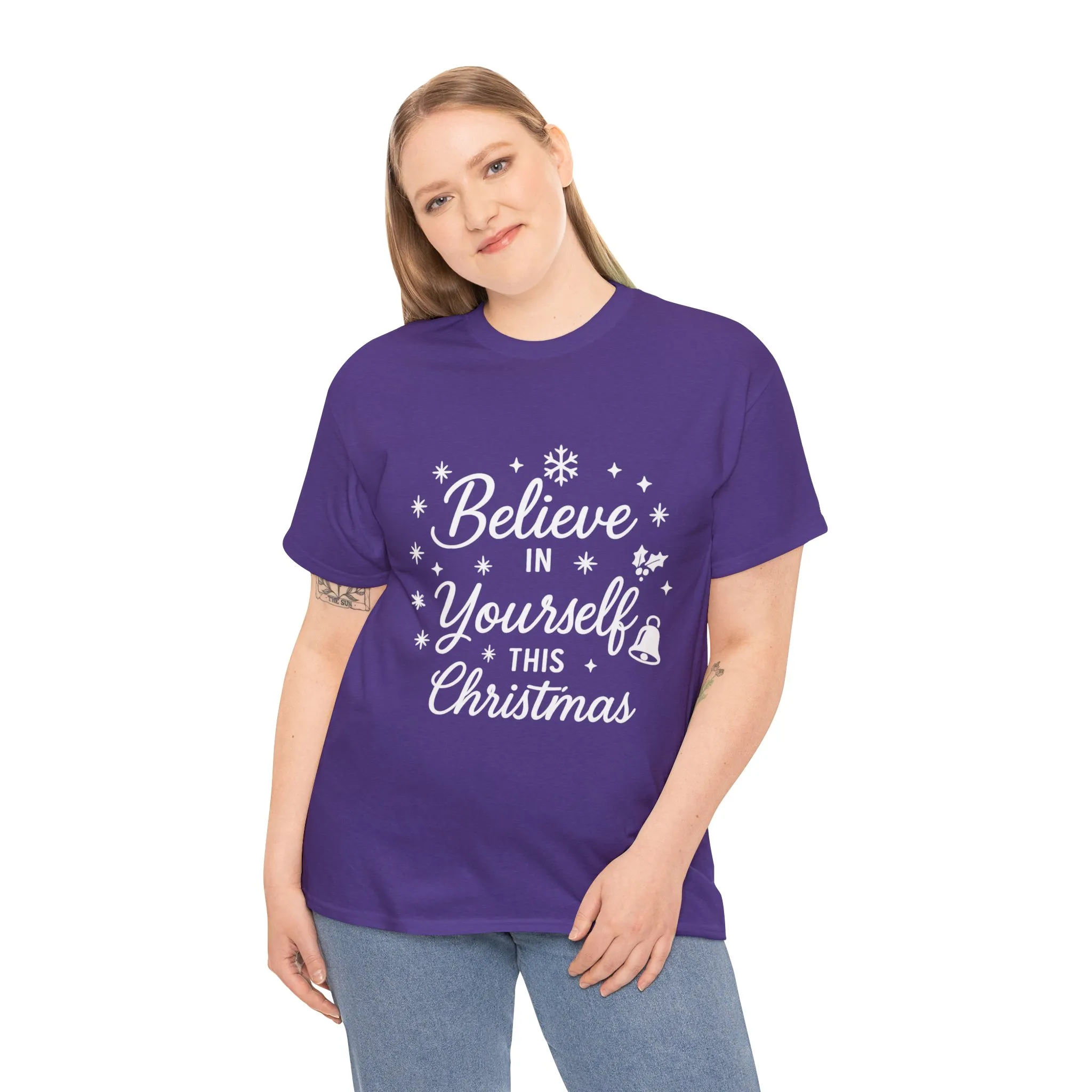 Women's Believe in the Magic Christmas Shirt, Santa Hat Holiday Tee for Women - Image 18