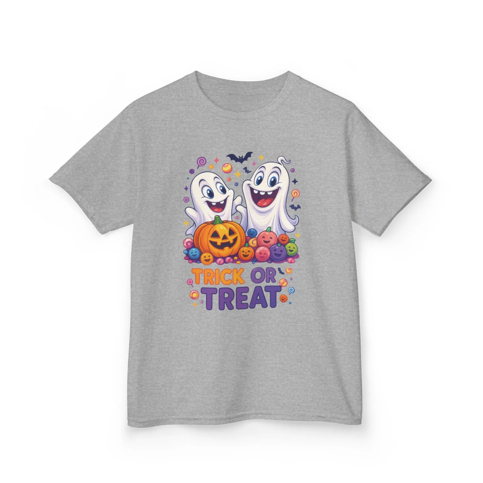 Trick or Treat Kids Halloween T-Shirt, Cute Ghosts Pumpkin Design, Fun Spooky Tee for Boys Girls - Image 4