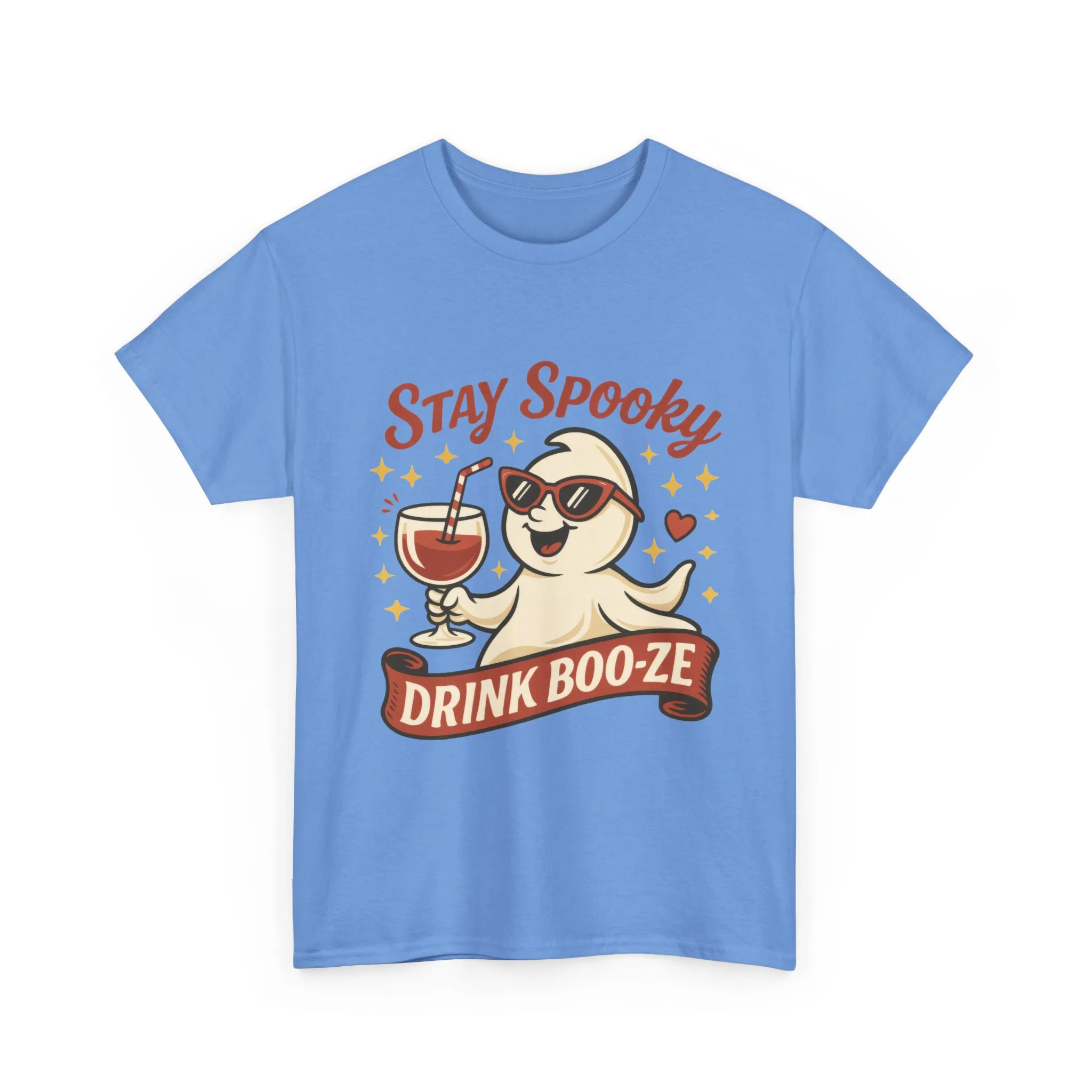 Stay Spooky Drink Boo-ze Women's T-Shirt, Funny Ghost Wine Halloween Party Graphic Tee - Image 10