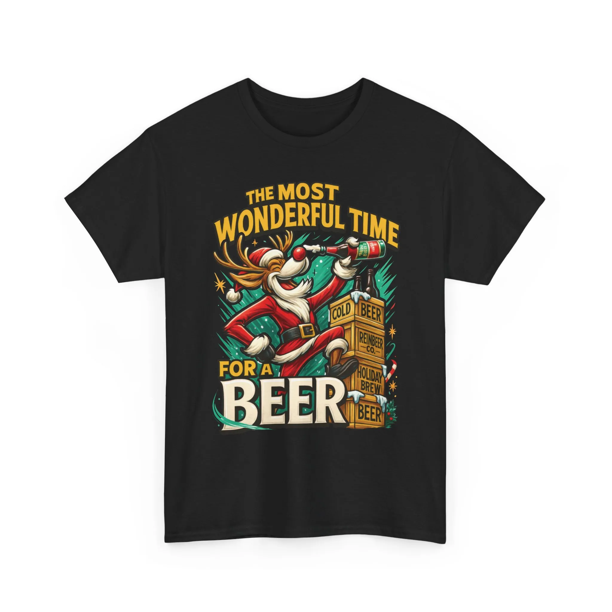 Funny Christmas Beer T-Shirt for Men, The Most Wonderful Time for a Beer - Image 4