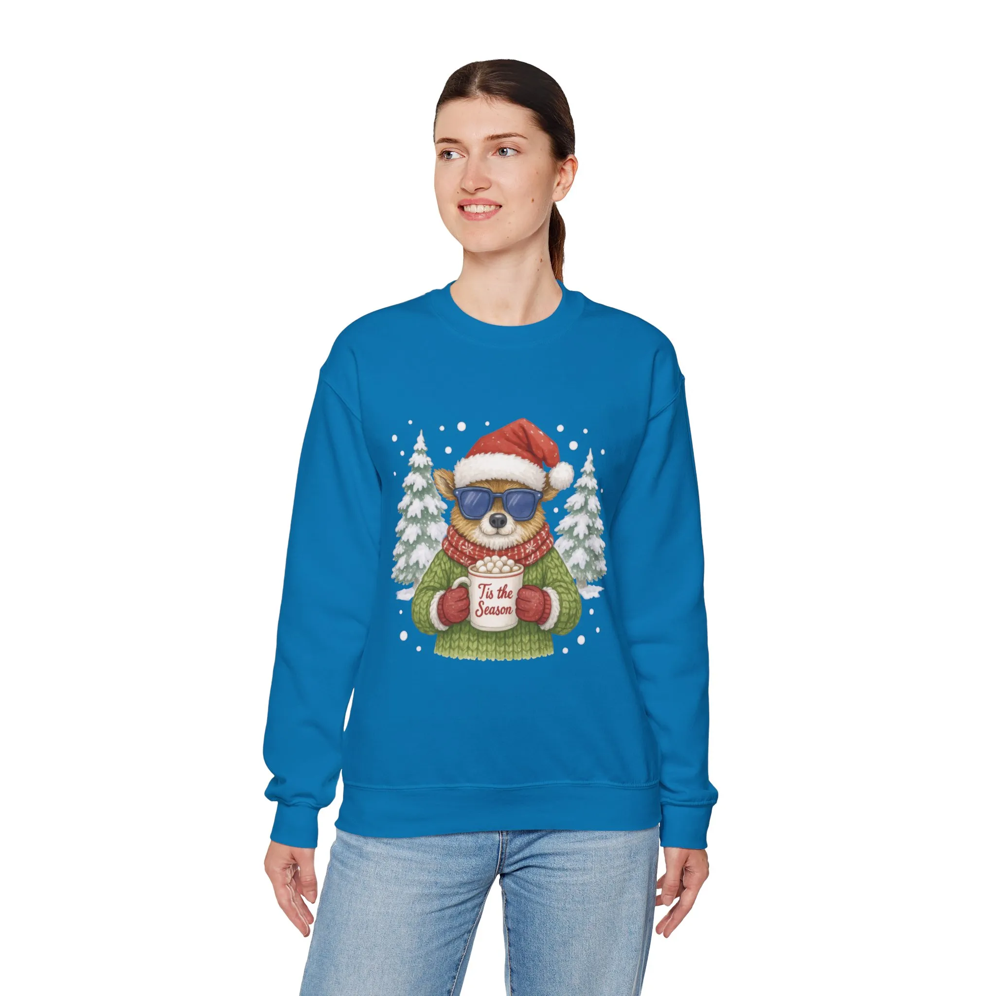 Women's Tis the Season Christmas Sweatshirt, Festive Reindeer Pullover - Image 18