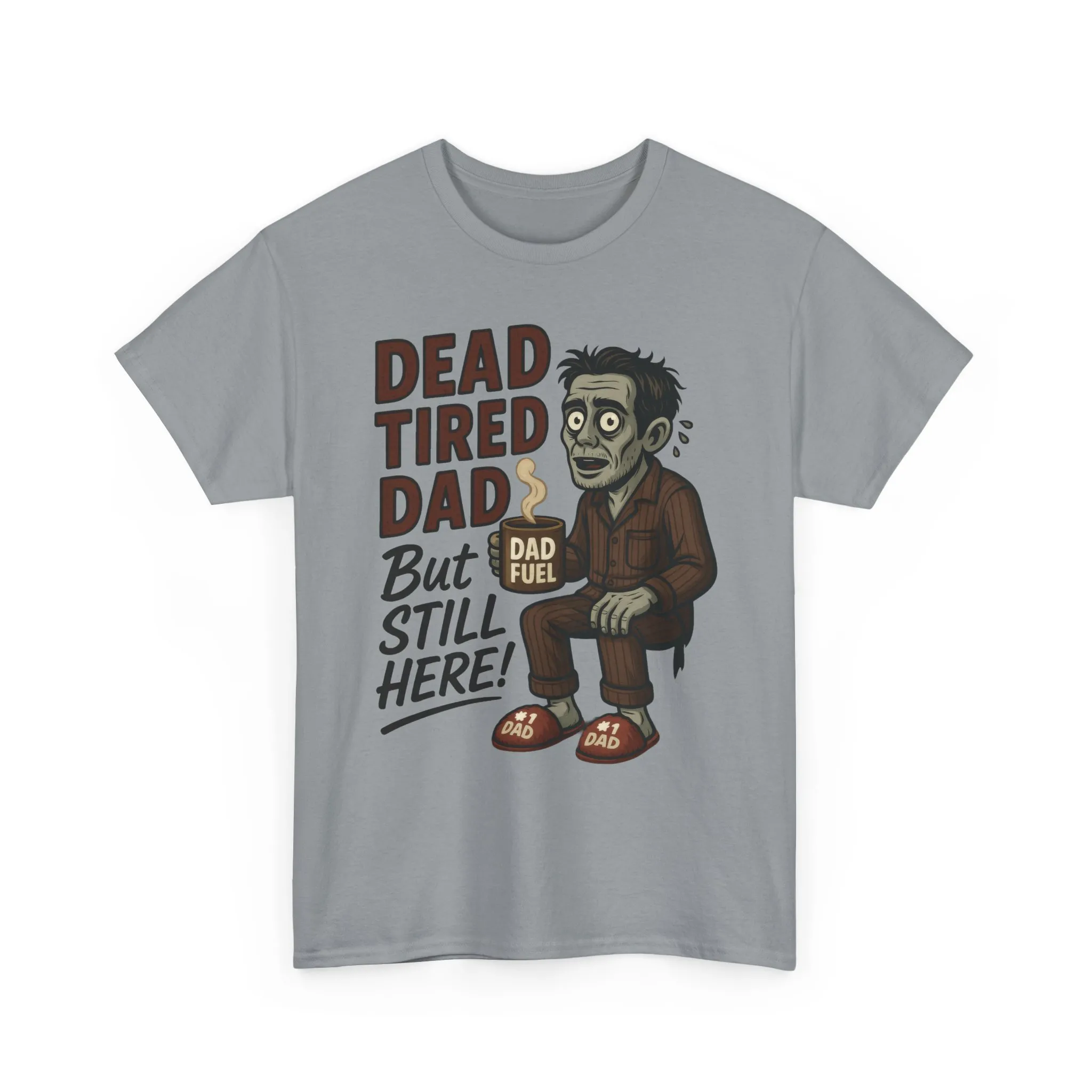 Dead Tired Dad Funny Zombie Coffee Men's T-Shirt, Father's Day Gift for Men, Dad Fuel Graphic Tee, Halloween Dad Tee - Image 13