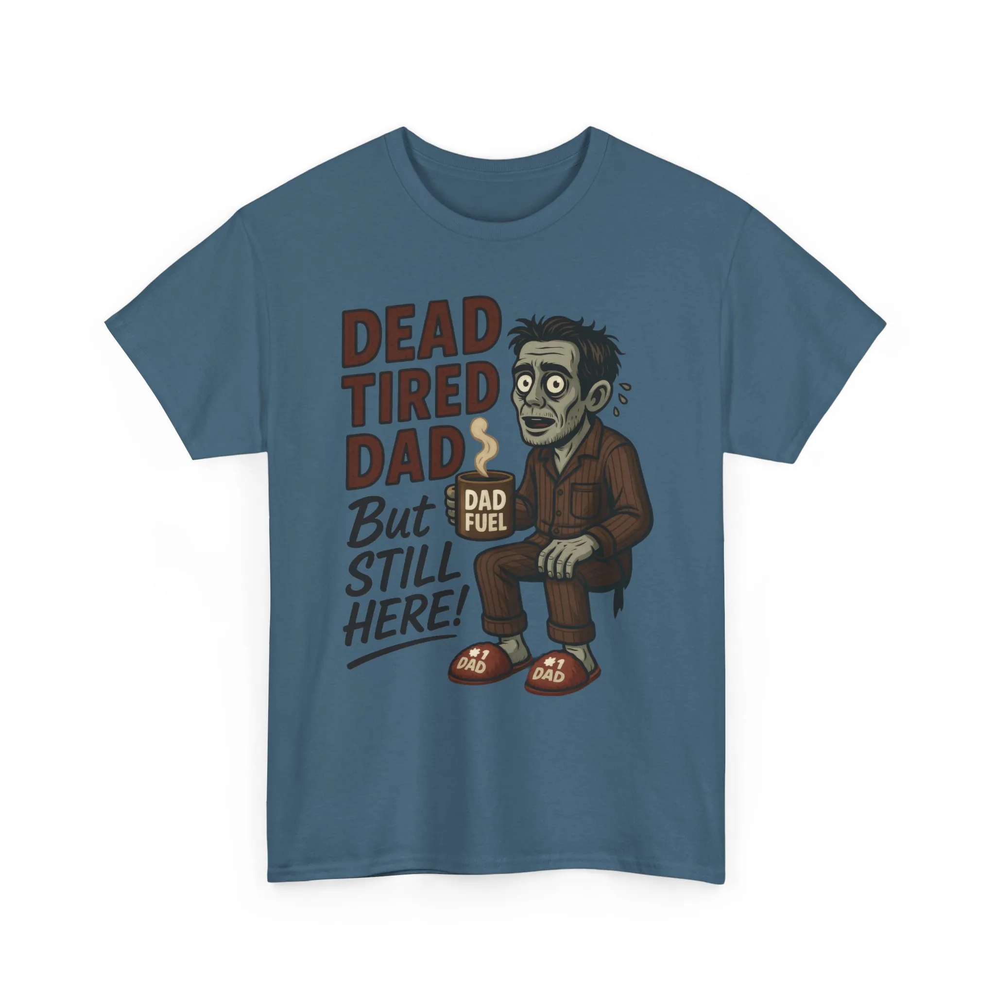Dead Tired Dad Funny Zombie Coffee Men's T-Shirt, Father's Day Gift for Men, Dad Fuel Graphic Tee, Halloween Dad Tee - Image 19