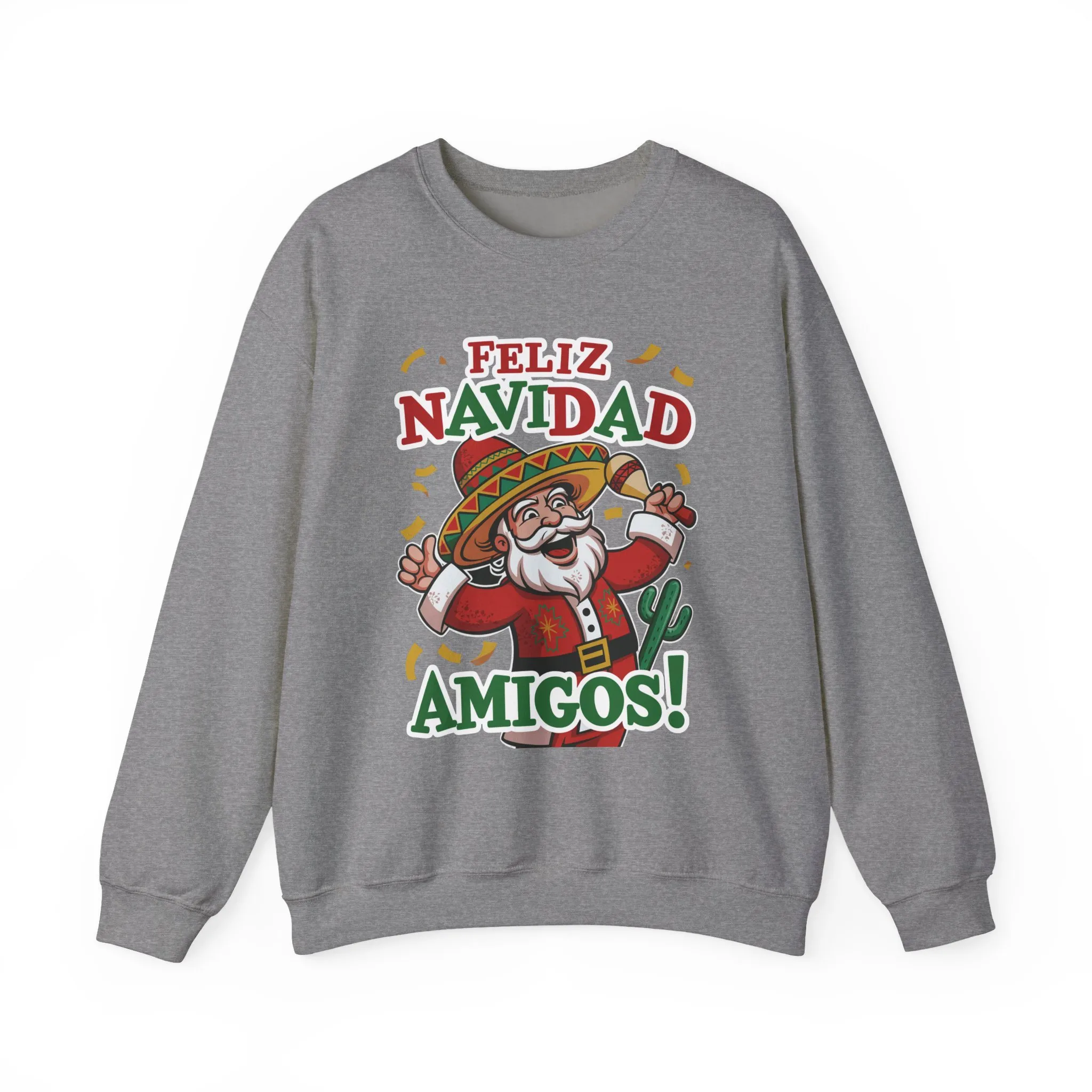 Feliz Navidad Amigos Sweatshirt, Funny Mexican Santa Christmas Jumper, Latin Holiday Fiesta Pullover - Image 13