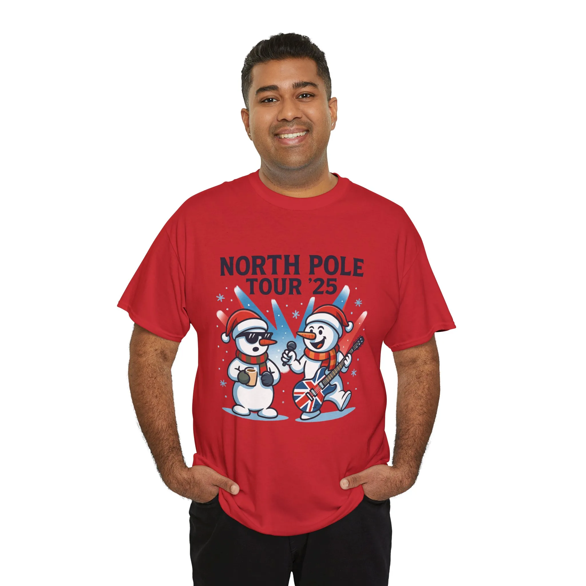 North Pole Tour 25 Men's Christmas T-Shirt, Funny Rock Music Holiday Tee - Image 27