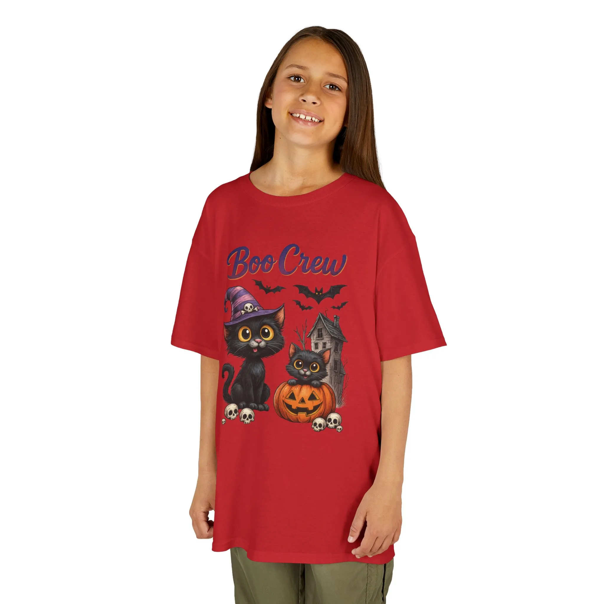 Boo Crew Kids Halloween T-Shirt, Cute Black Cats Pumpkin Design, Fun Spooky Shirt for Girls Boys - Image 26