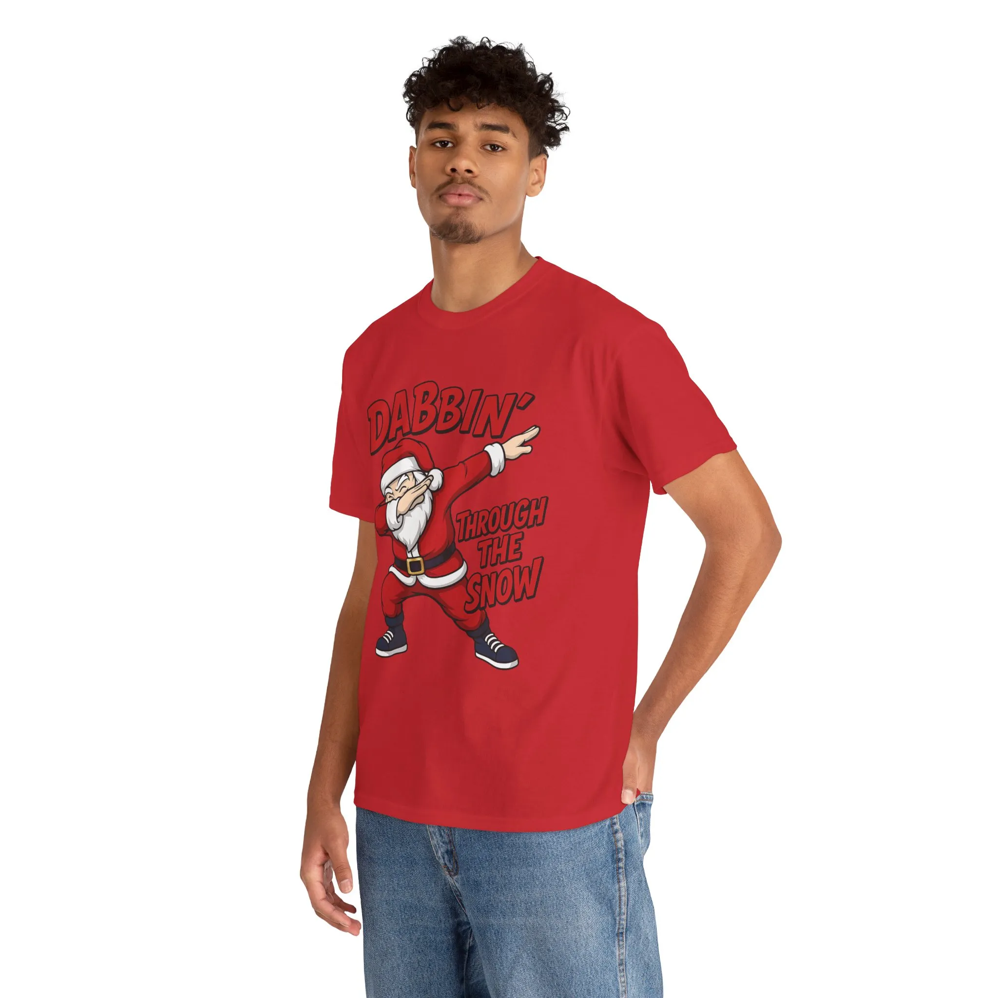 Dabbin Through The Snow Santa Men's Christmas T-Shirt, Funny Holiday Tee - Image 35
