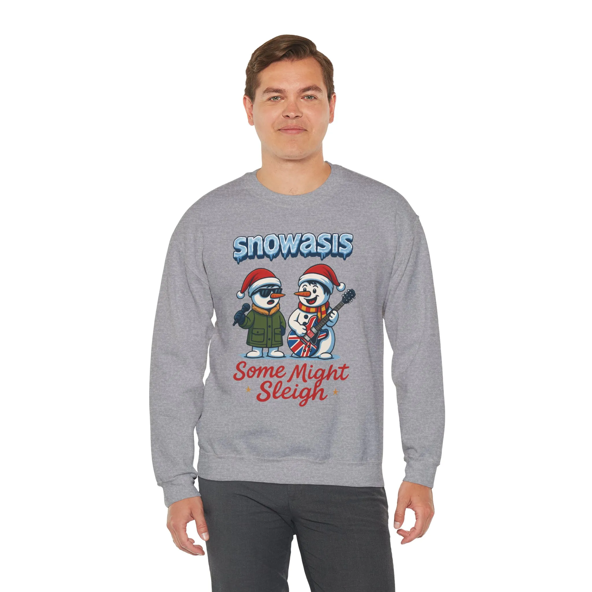 Snowasis Some Might Sleigh Men's Christmas Sweatshirt, Funny Rock Holiday Sweater - Image 12