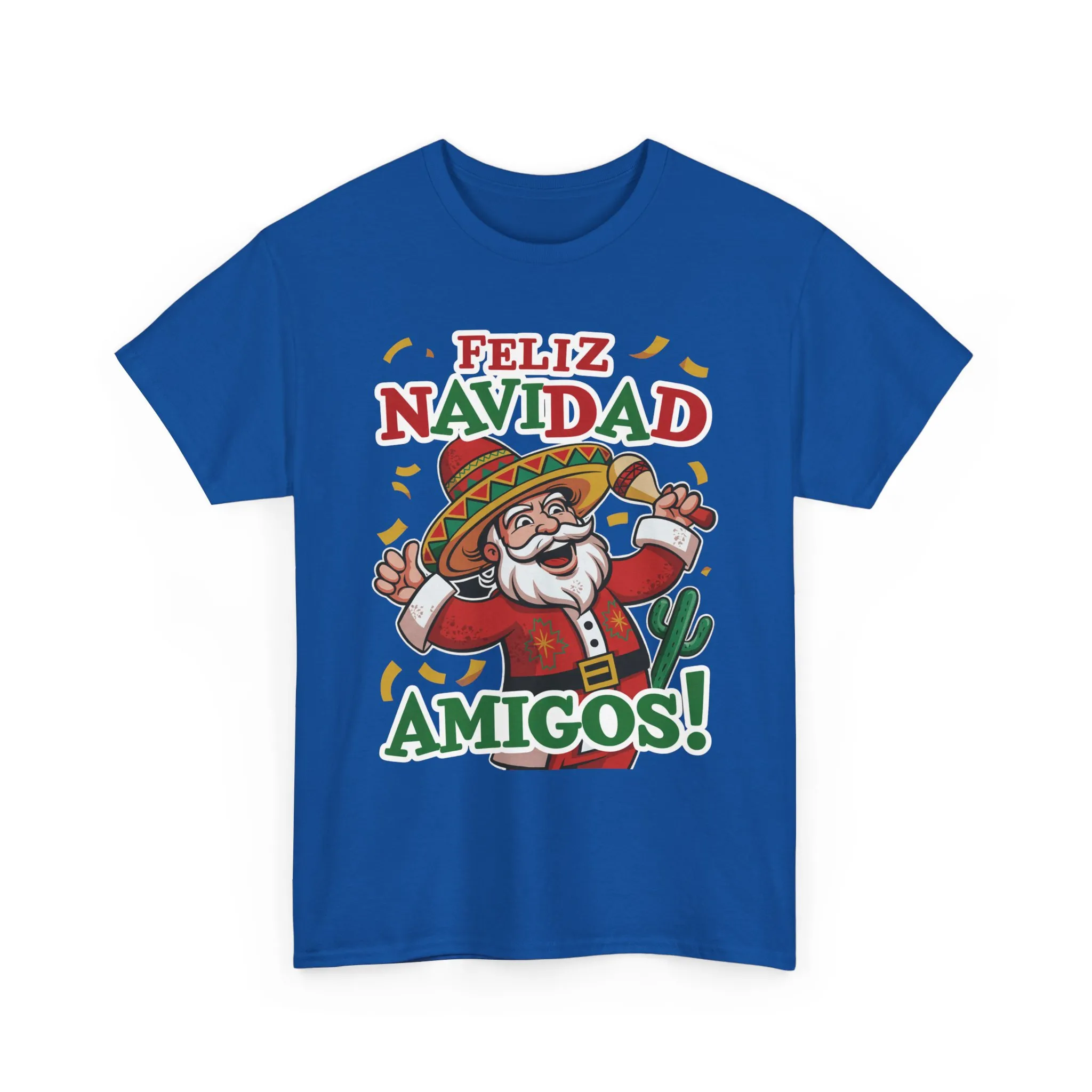Feliz Navidad Amigos! Funny Mexican Santa Christmas T-Shirt, Latin Holiday Tee, Sombrero Santa Fiesta Shirt - Image 19