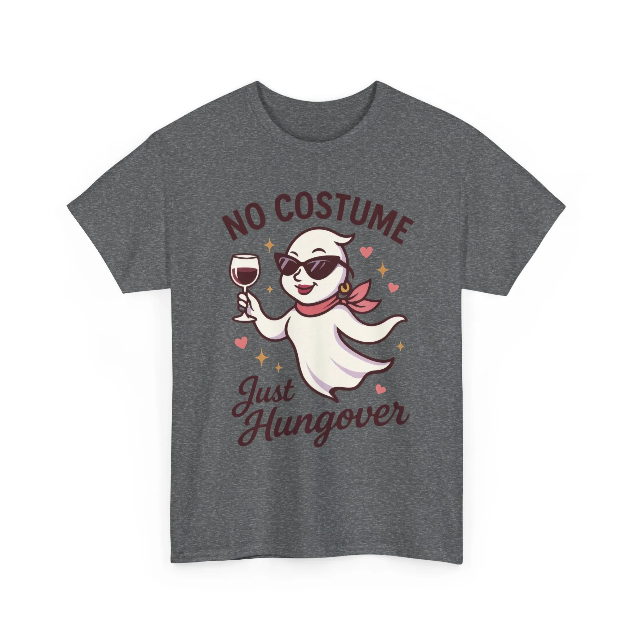 No Costume Just Hungover Women's T-Shirt, Funny Ghost Wine Halloween Party Graphic Tee - Image 7