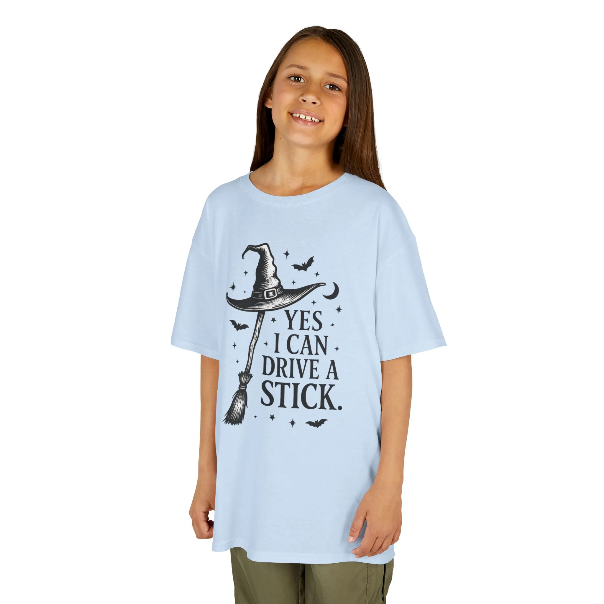 Yes I Can Drive a Stick Girls Witch T-Shirt, Cute Halloween Shirt for Kids, Girls Halloween Tee - Image 8
