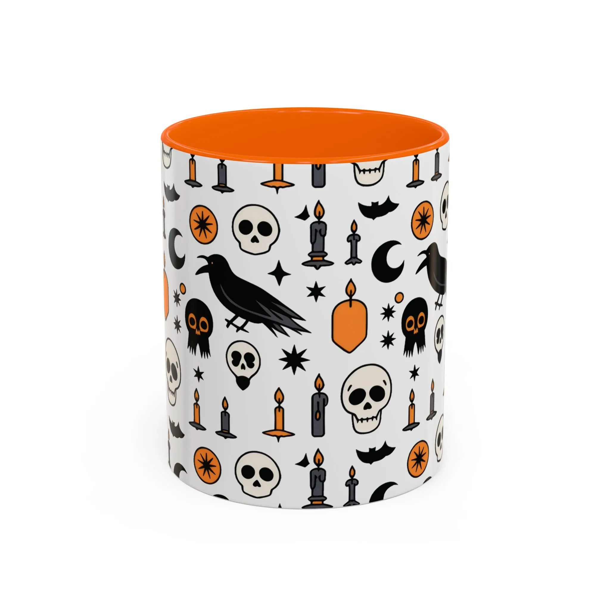 Gothic Halloween Mug, Skull, Candle - Raven Pattern Coffee Cup, Dark Aesthetic Spooky Gift for Her or Him, Accent Coffee Mug (11, 15oz) - Image 11