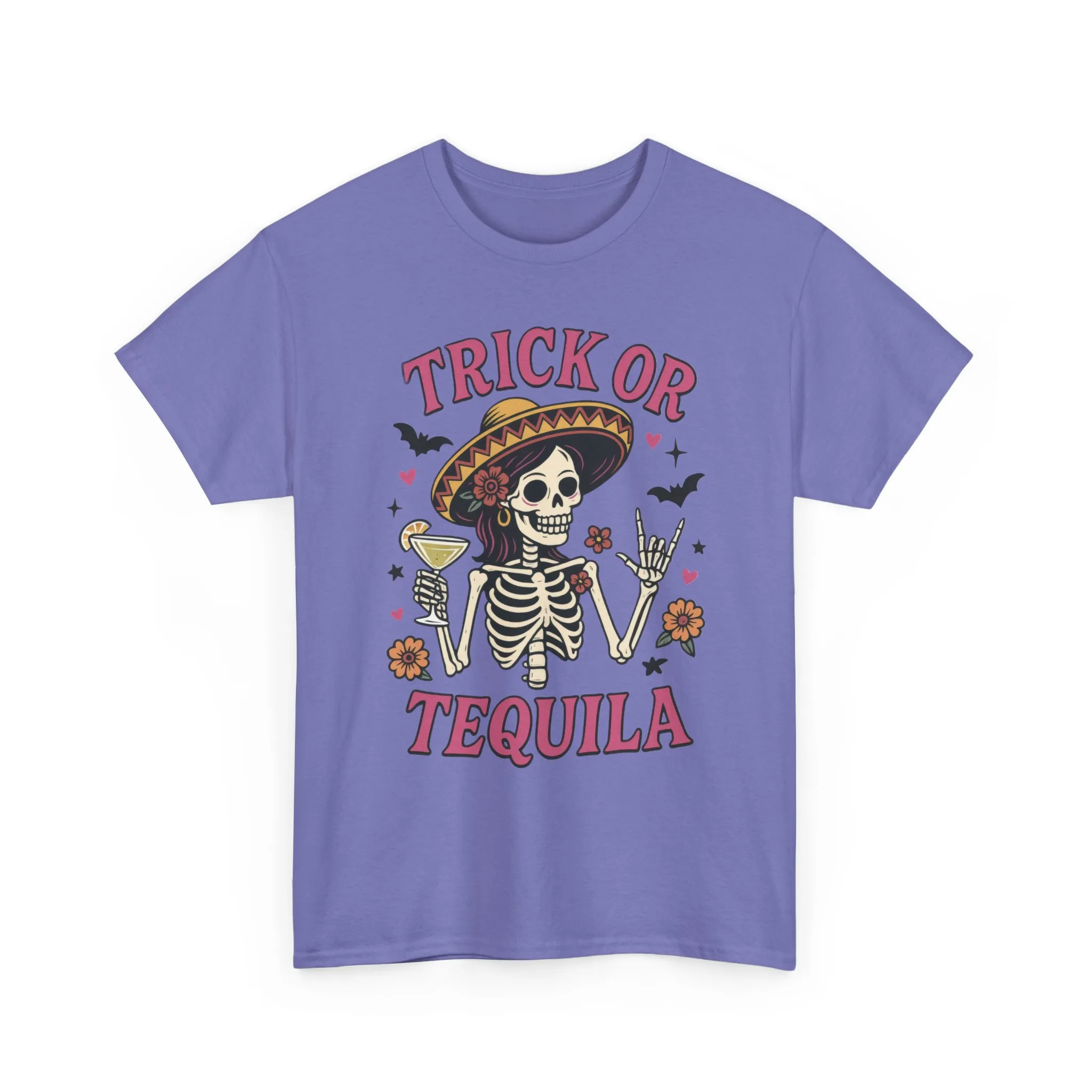 Trick or Tequila Women's T-Shirt, Funny Halloween Skeleton Drinking Shirt, Party Graphic Tee - Image 19