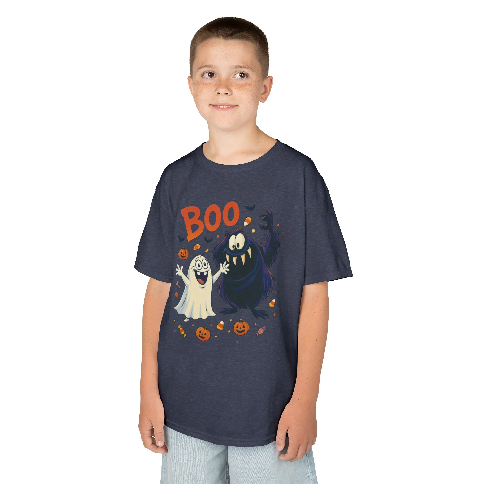 Kids Halloween T-Shirt BOO! Cute Ghost Monster Shirt, Funny Spooky Graphic Tee for Boys Girls, Halloween Costume Gift - Image 18