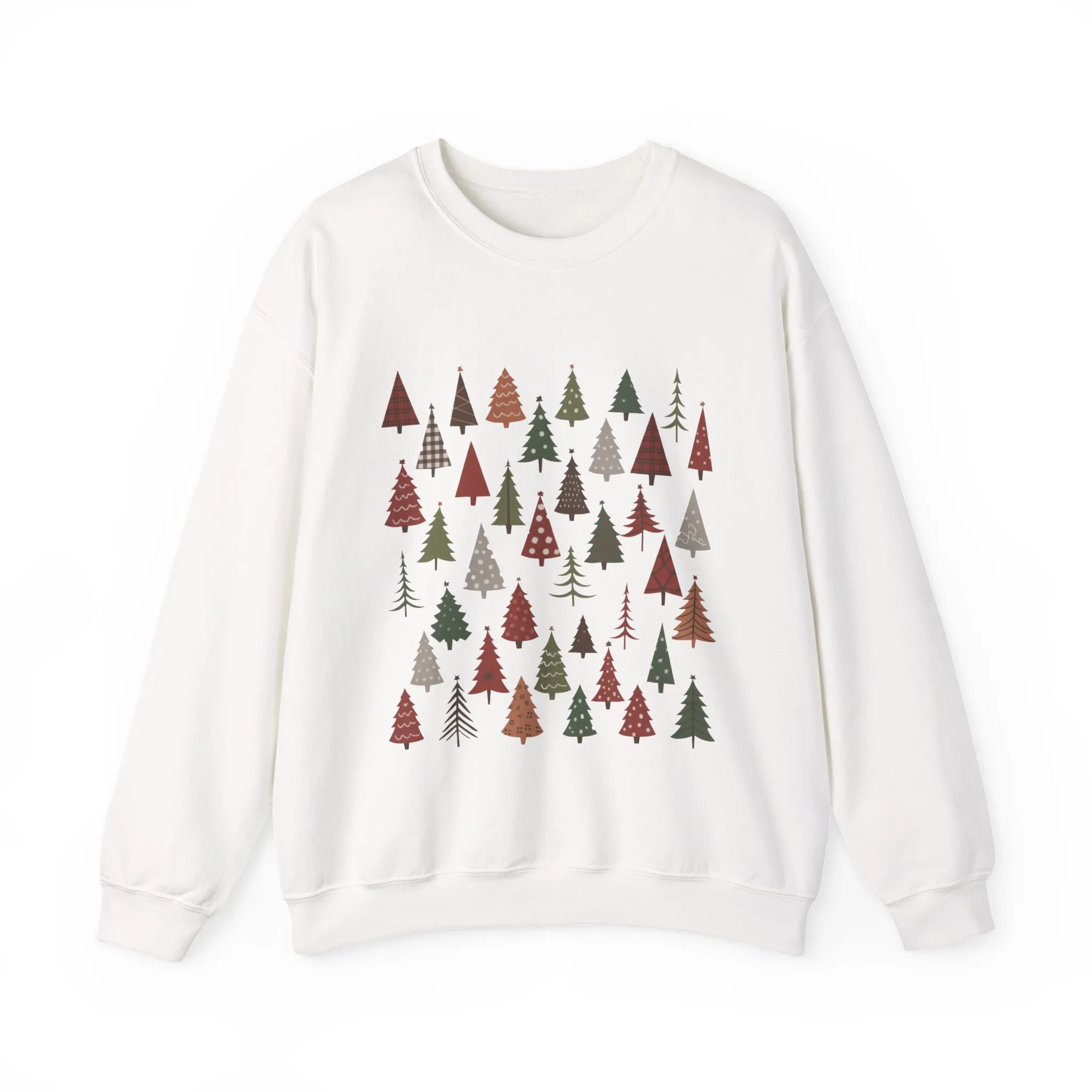 Women's Minimal Christmas Tree Sweatshirt, Rustic Holiday Pullover - Image 2