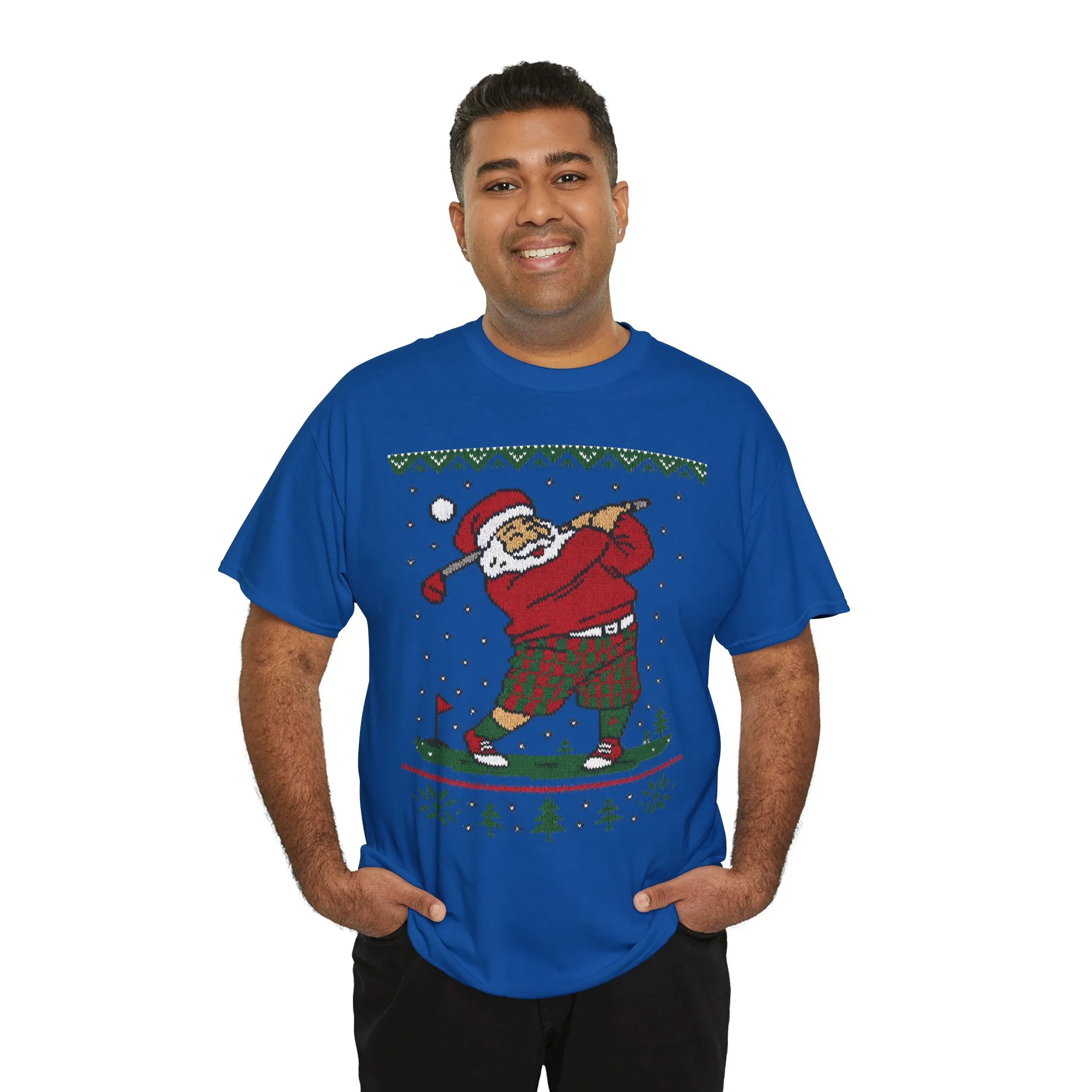 Funny Golfing Santa Christmas T-Shirt, Ugly Christmas Golf Shirt for Men, Holiday Golf Player Tee - Image 21