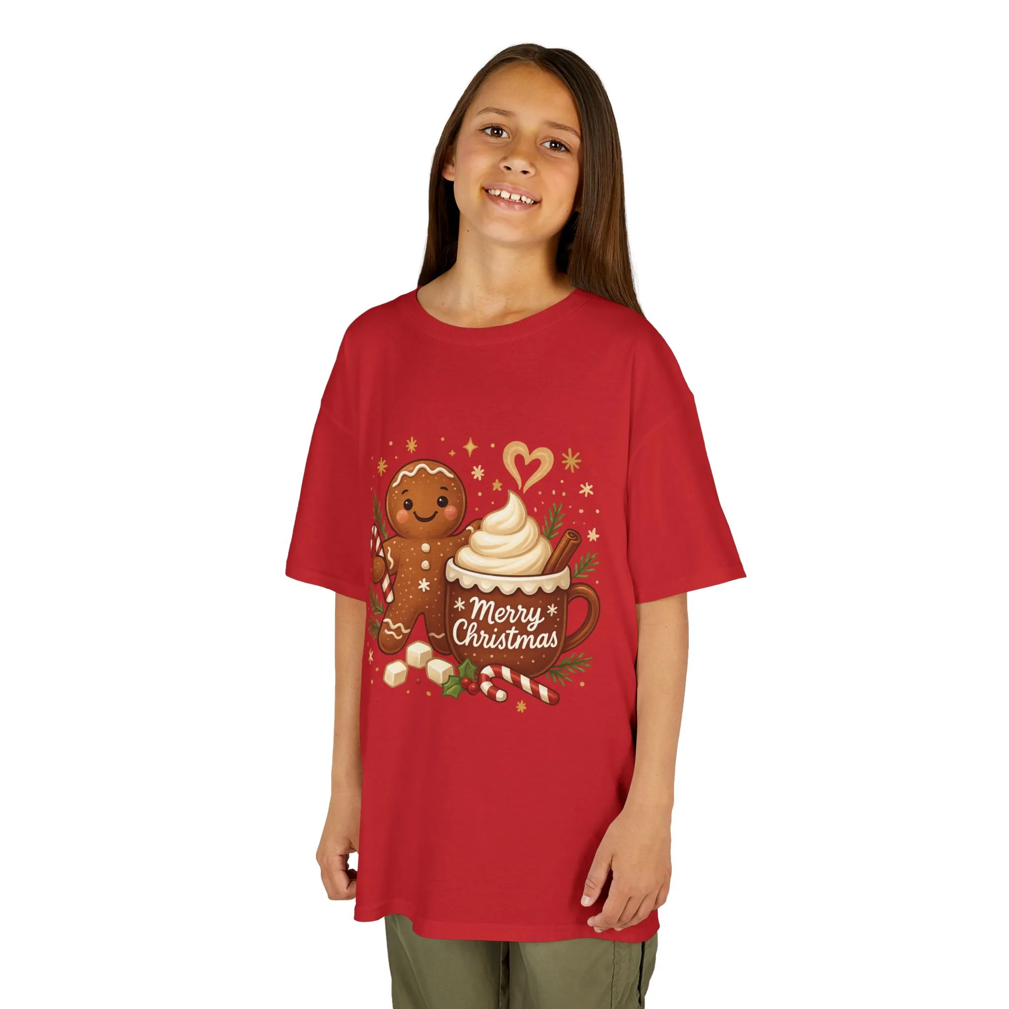 Gingerbread - Hot Cocoa Christmas Shirt for Kids, Cute Holiday Girls Tee, Kids Heavy Cotton™ Tee - Image 18