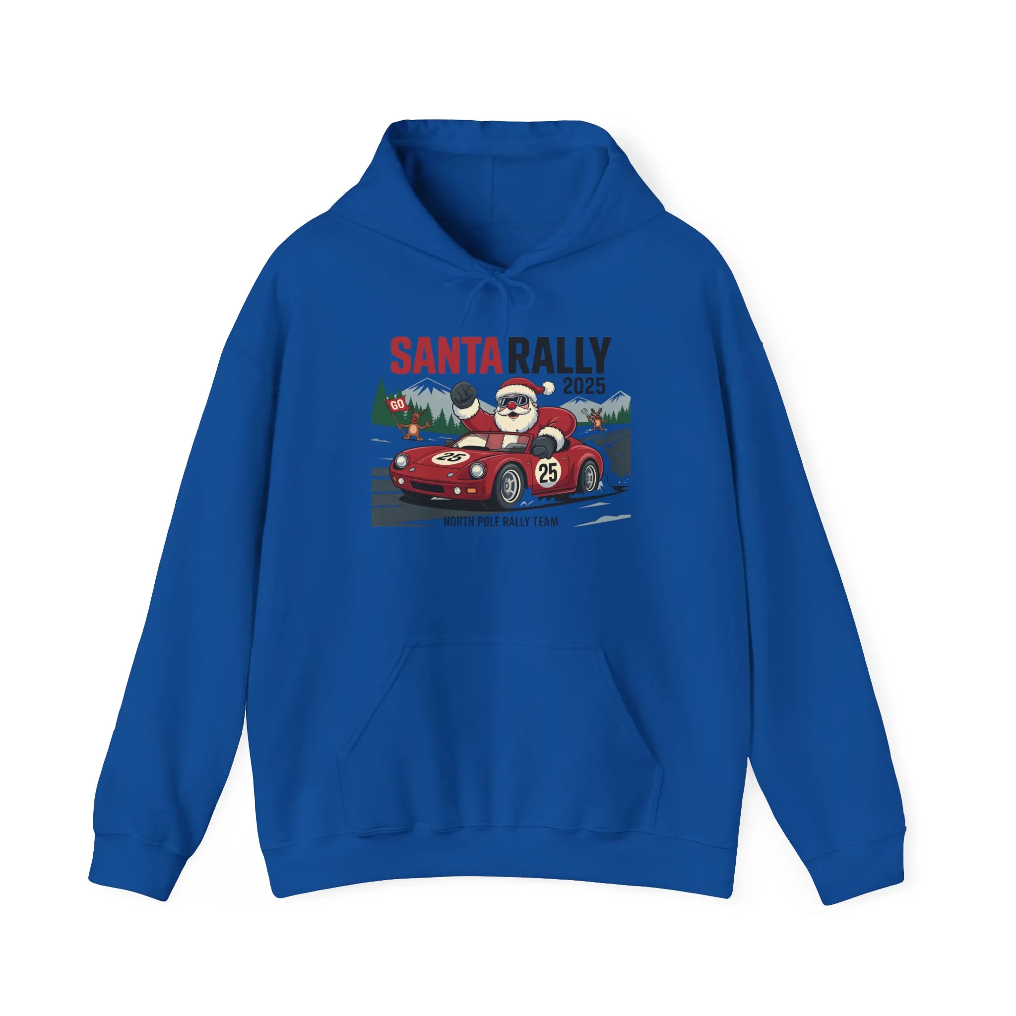Santa Rally 2025 Christmas Sweatshirt, Funny Santa Racing Hoodie for Men, North Pole Rally Team Holiday Jumper - Image 29