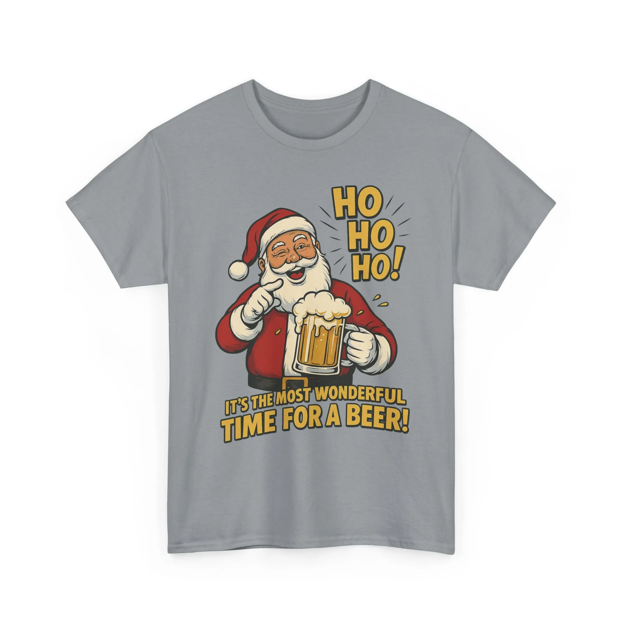 Funny Santa Beer Christmas T-Shirt, Men's Holiday Party Tee - Image 10