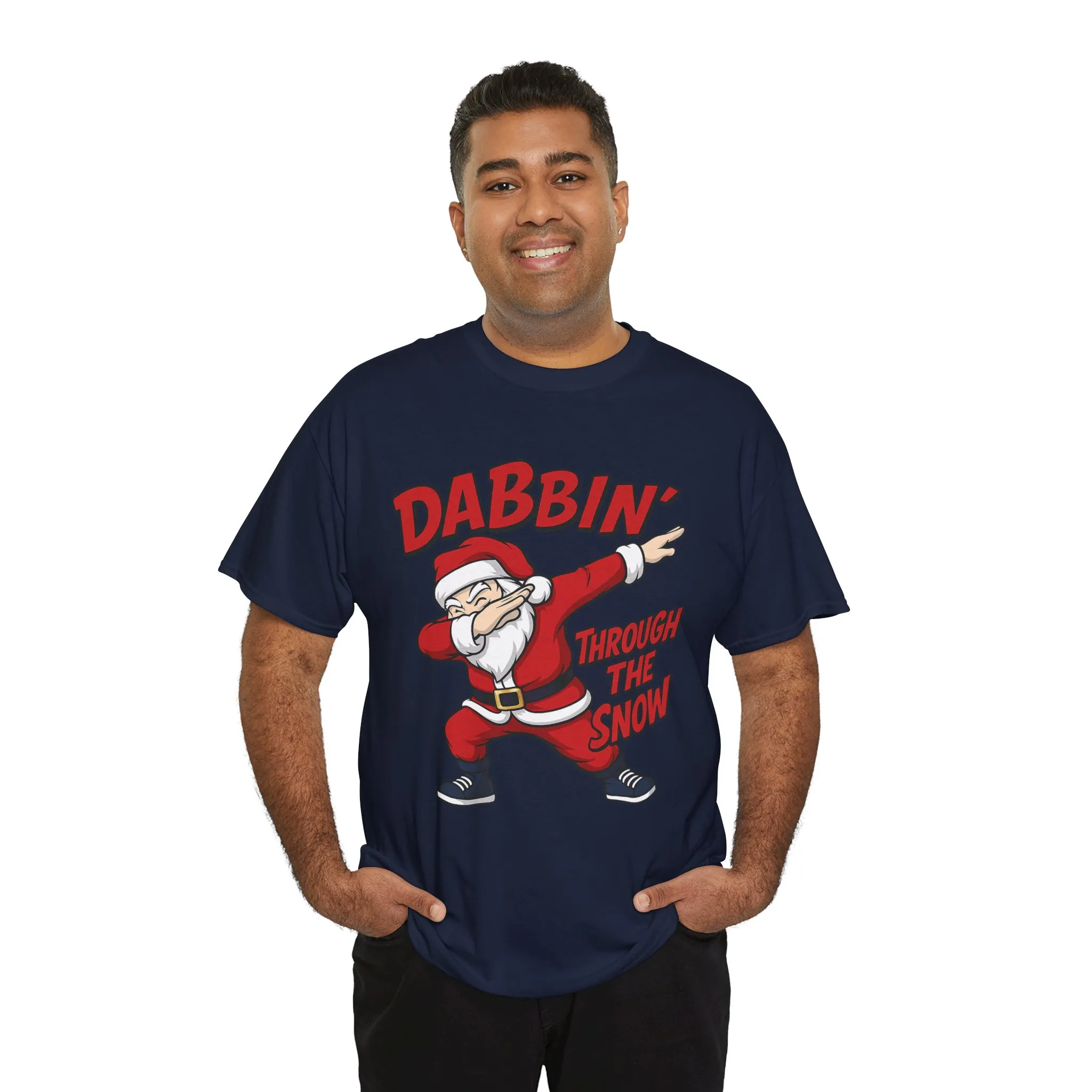 Dabbin Through The Snow Santa Men's Christmas T-Shirt, Funny Holiday Tee - Image 32