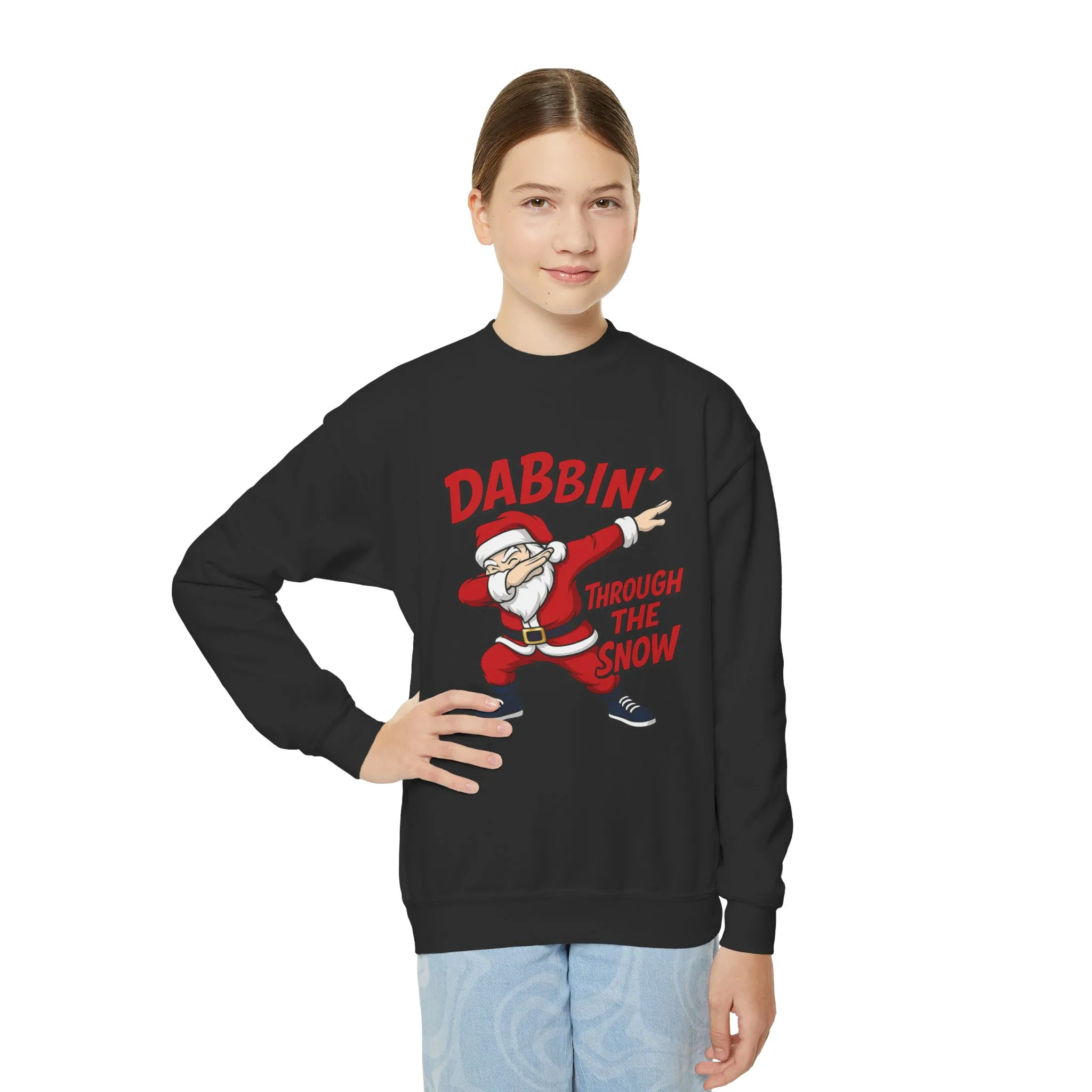 Dabbin Santa Youth Christmas Sweatshirt, Funny Holiday Jumper for Boys - Image 6