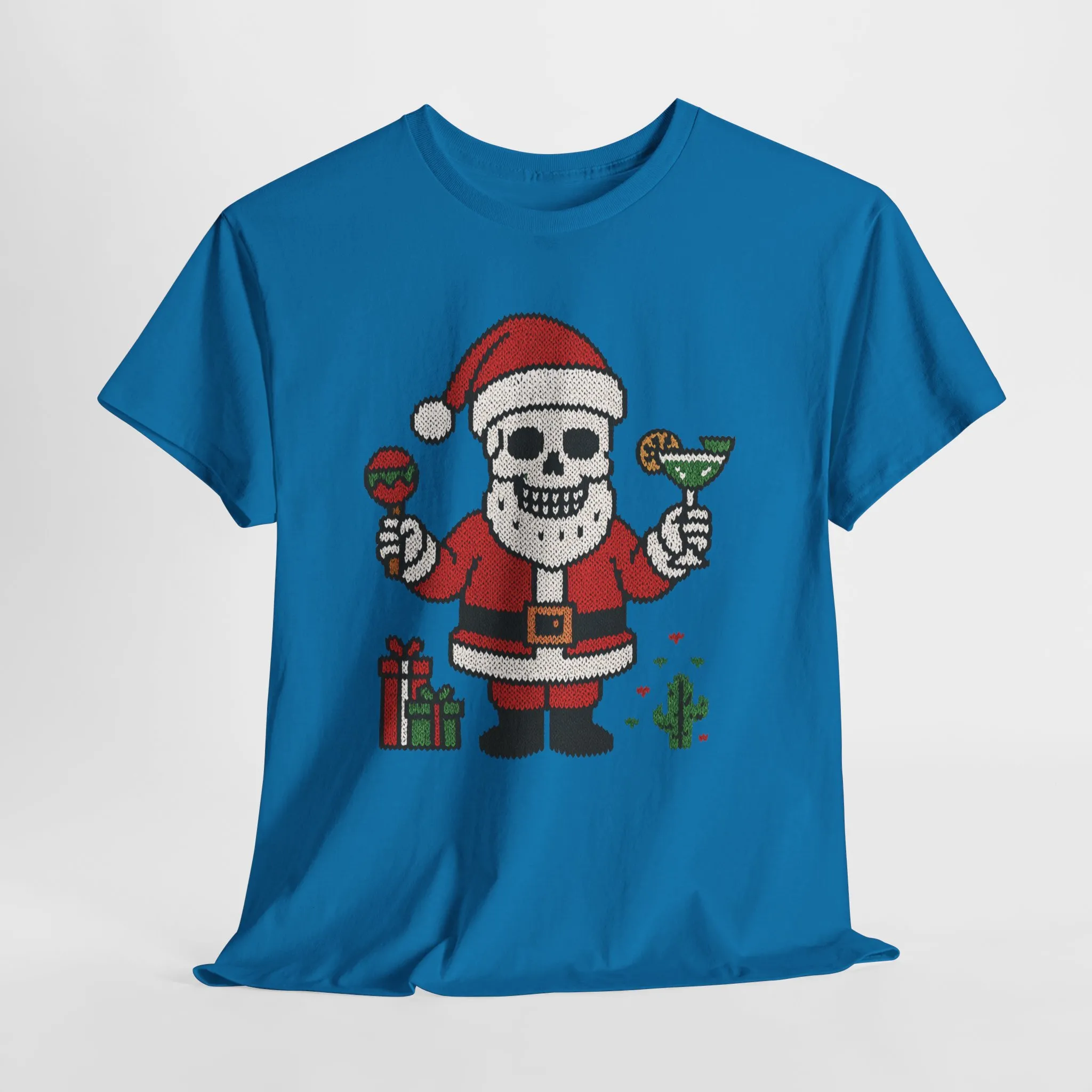 Funny Santa Skull Christmas Men's Shirt, Holiday Margarita Tee for Men - Image 19