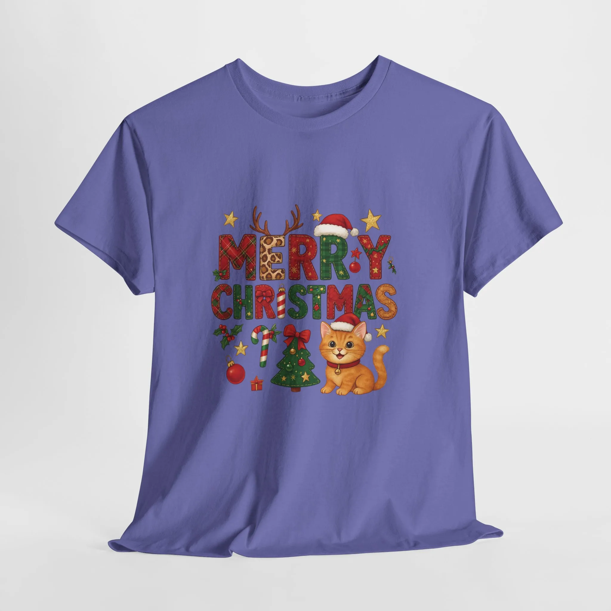 Merry Christmas Cat Shirt, Cute Holiday Cat Lovers Tee for Women - Image 19