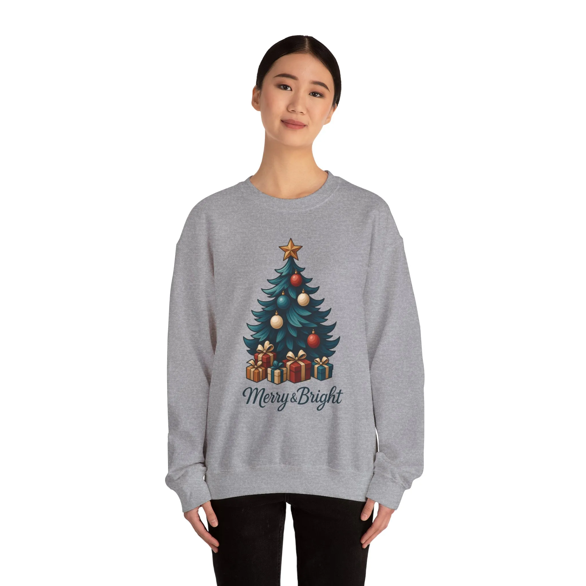 Merry & Bright Christmas Sweatshirt, Cozy Holiday Pullover - Image 15