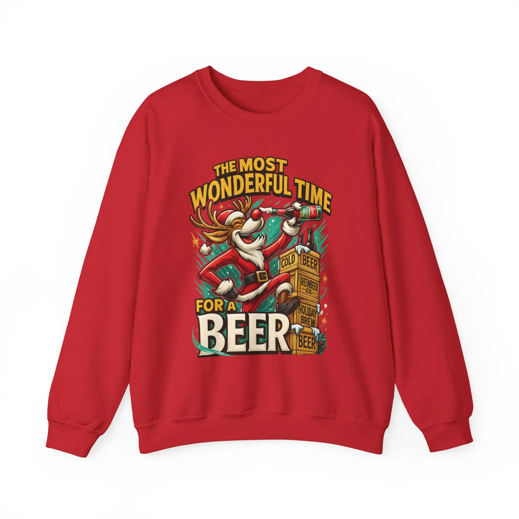 Funny Christmas Beer Men's Sweatshirt, The Most Wonderful Time for a Beer - Image 25