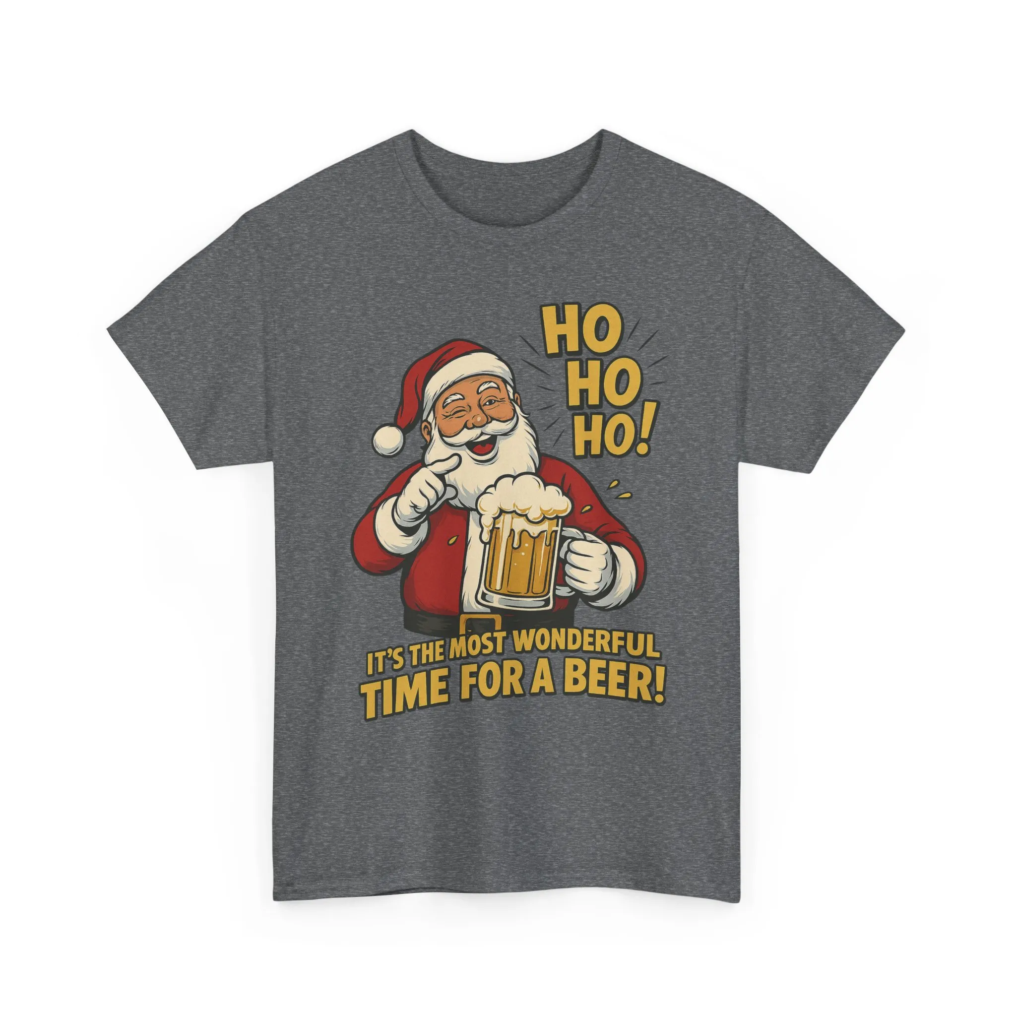 Funny Santa Beer Christmas T-Shirt, Men's Holiday Party Tee - Image 13