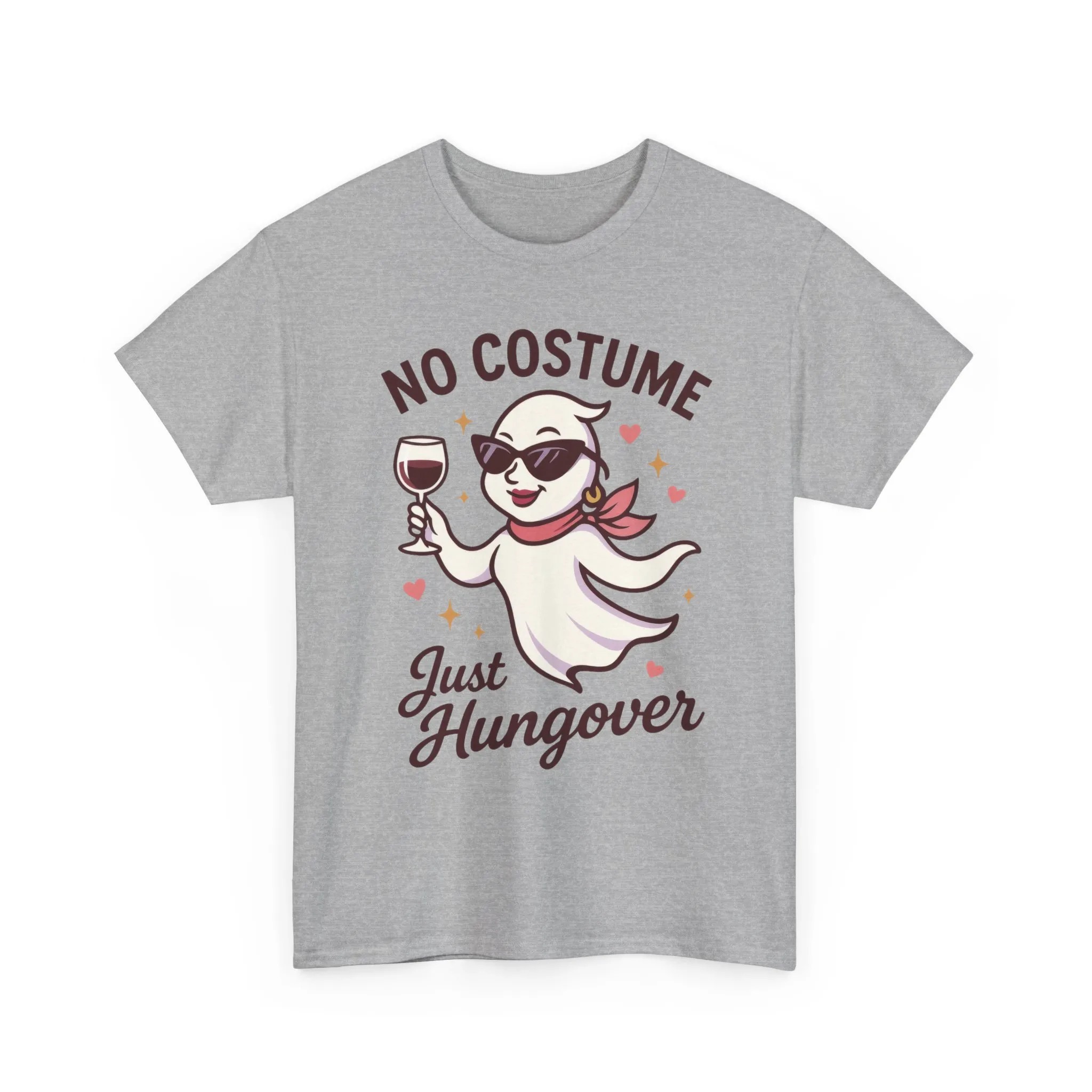 No Costume Just Hungover Women's T-Shirt, Funny Ghost Wine Halloween Party Graphic Tee - Image 4