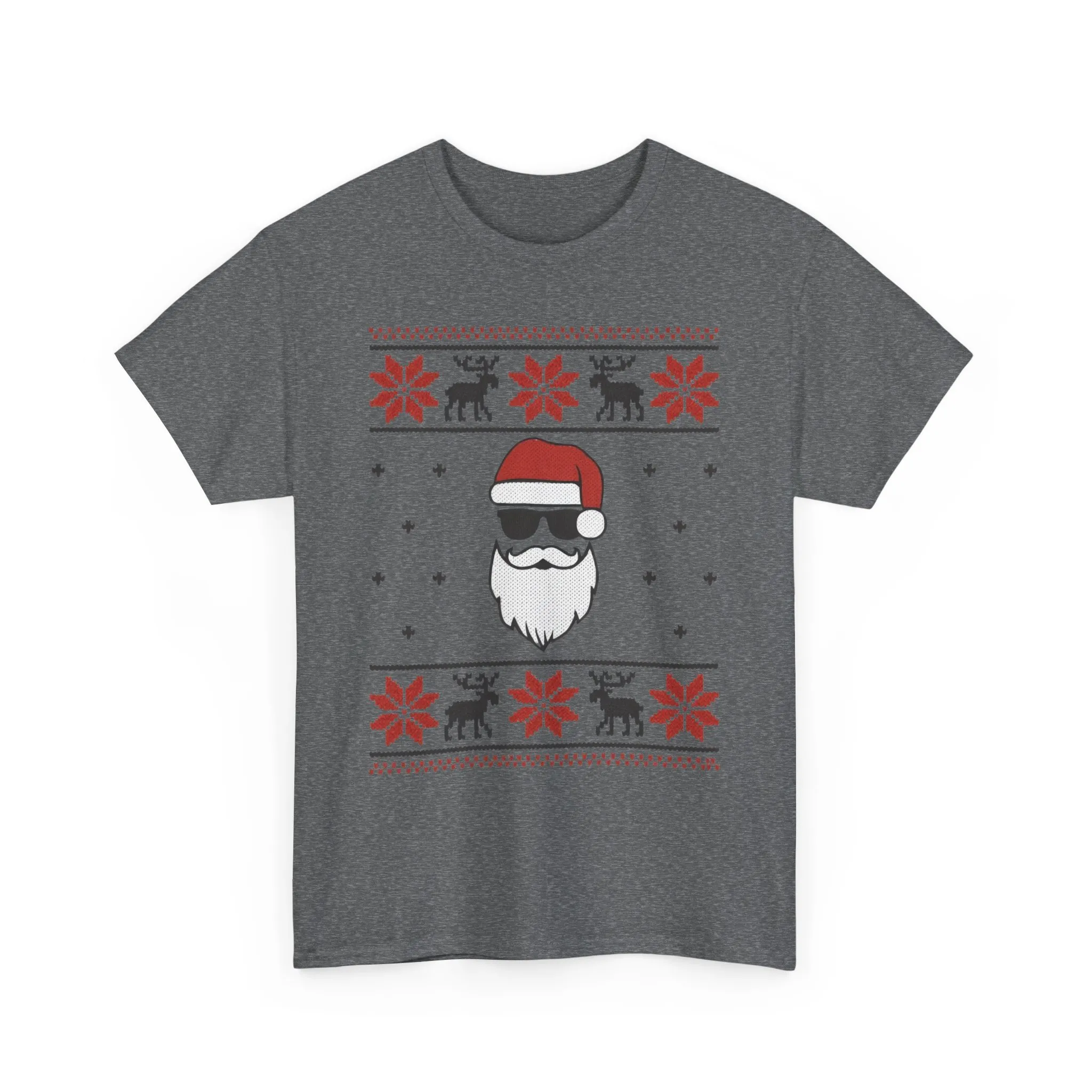 Cool Santa Men's T-Shirt, Funny Christmas Tee, Retro Knit Pattern Holiday Shirt - Image 10