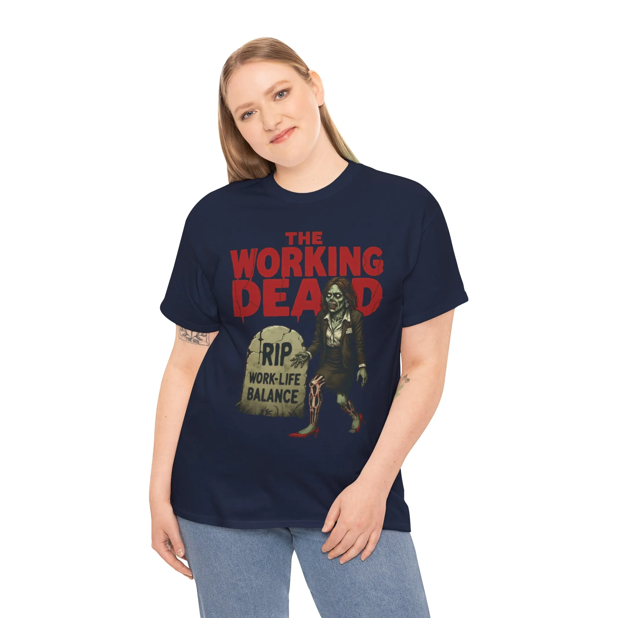 The Working Dead Women's Shirt, Funny Work Life Balance Zombie Tee, RIP Work Shirt, Halloween Office Humor, Overworked Shirt - Image 21