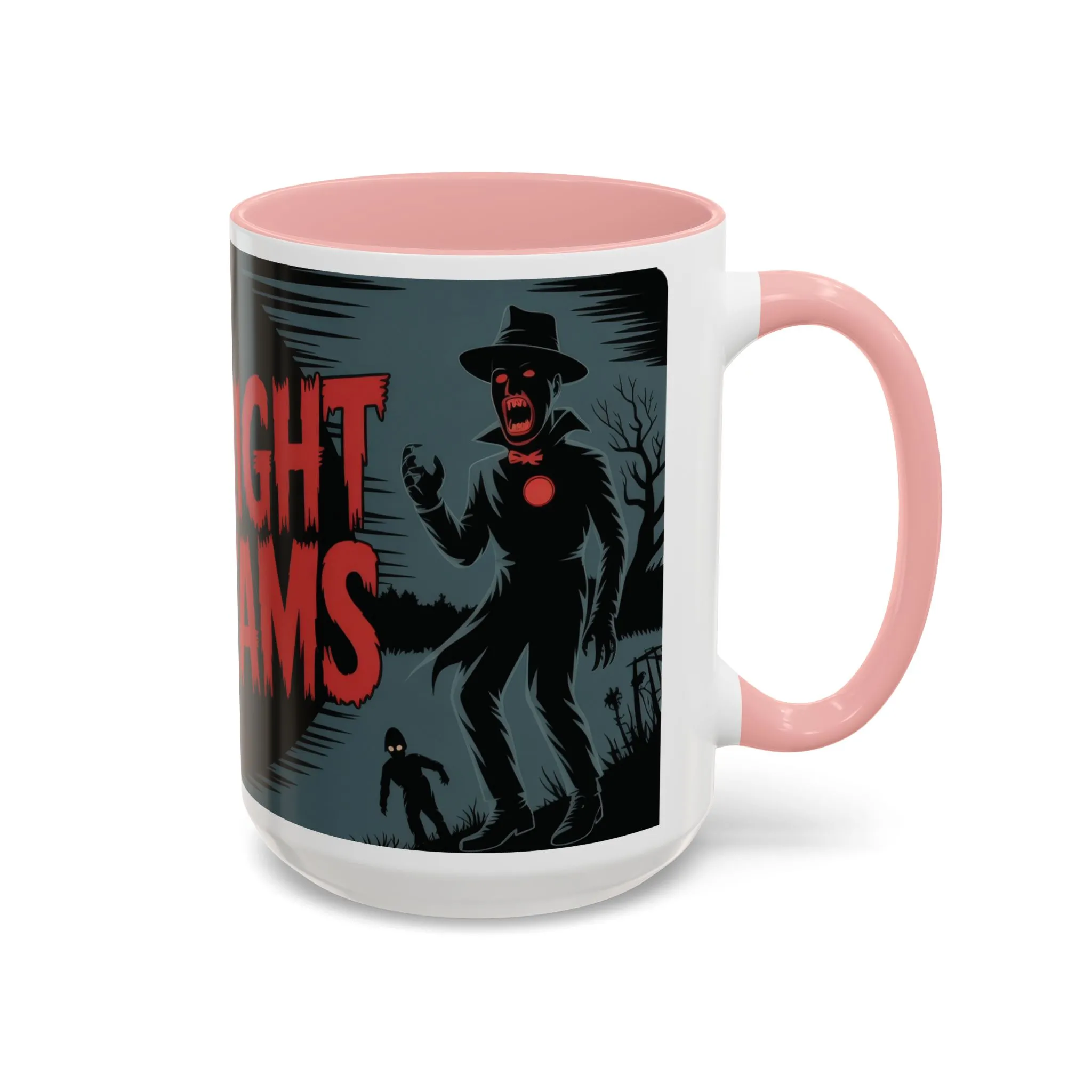 Midnight Screams Mug, Retro Horror Movie Poster Coffee Cup, Gothic Halloween Gift for Horror Lovers, Accent Coffee Mug (11, 15oz) - Image 12
