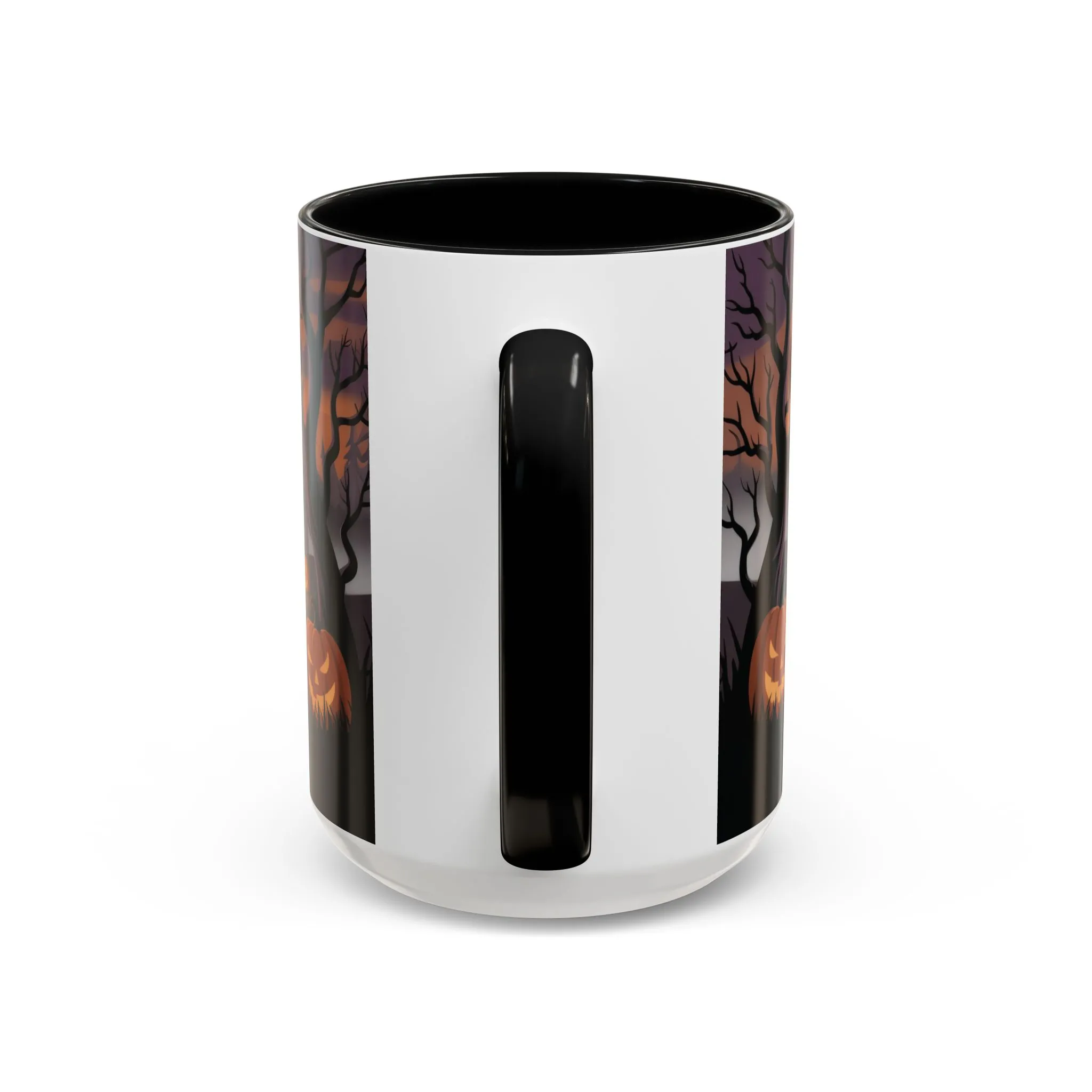 Halloween Pumpkin Forest Mug, Spooky Sunset Landscape Coffee Cup, Gothic Fall Gift for Her - Him, Accent Coffee Mug (11, 15oz) - Image 14