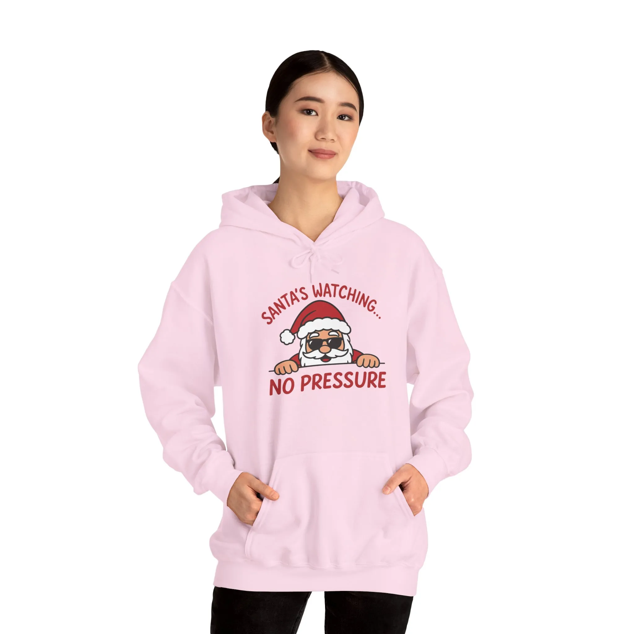 Sant's Watching No Pressure Women's Christmas Hoodie, Funny Holiday Sweatshirt - Image 31